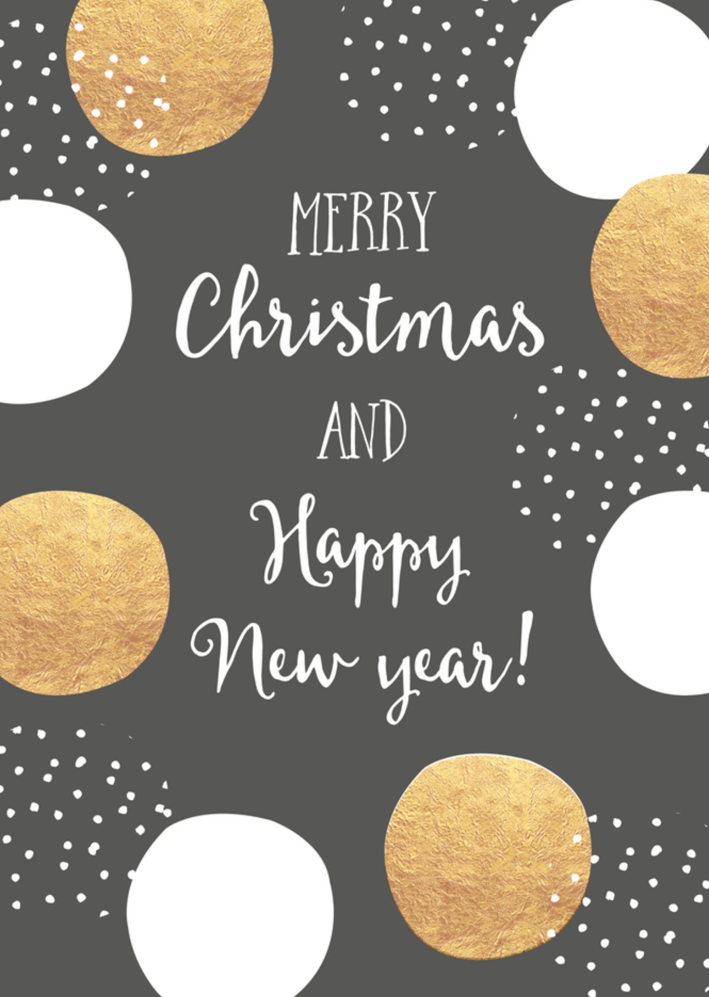 Kerstkaart goud kerstballen Tsjip