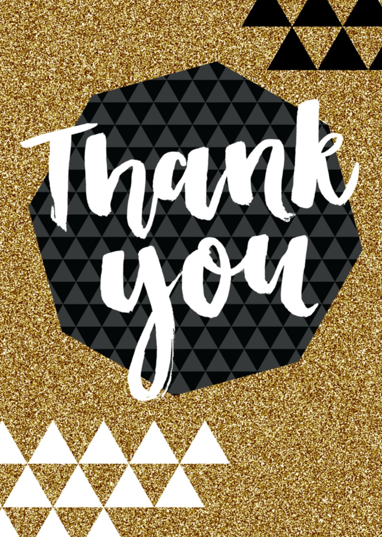 Bedanktkaart glitter thank you Greetz