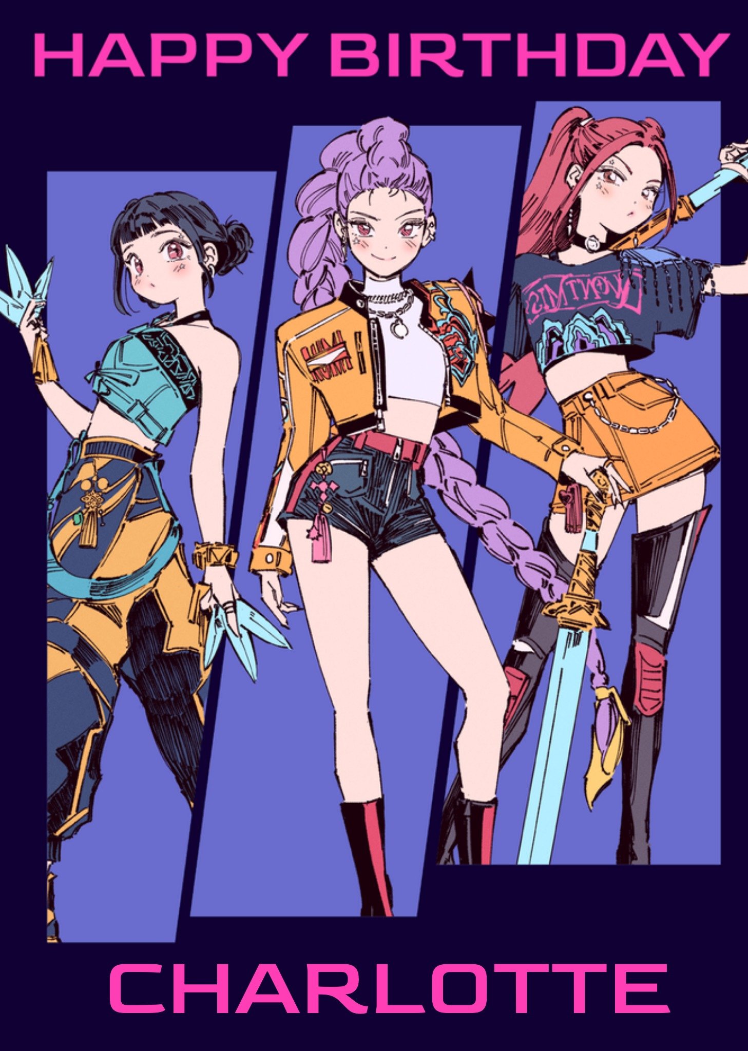 Danilo Verjaardagskaart Anime KPOP Demon Hunters