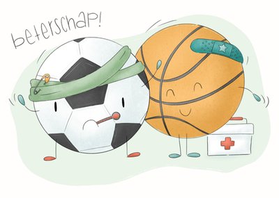 Studio Fred Illustraties | Beterschapskaart | Voetbal | Lief