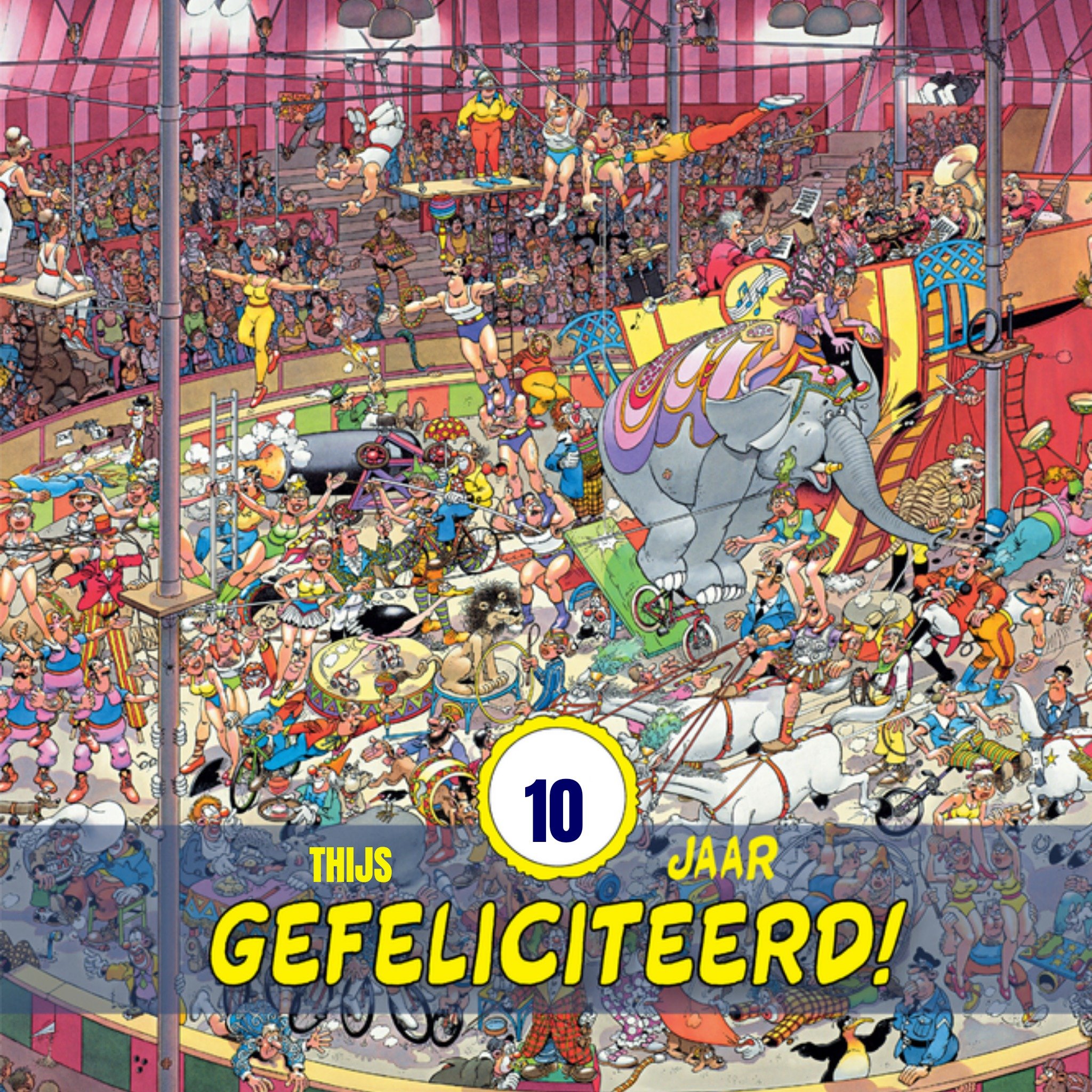 Verjaardagskaart Gefeliciteerd Vierkante Kaart Jan van Haasteren