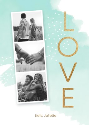 Aquarel Hartjes Collage Foto Upload Liefde Kaart