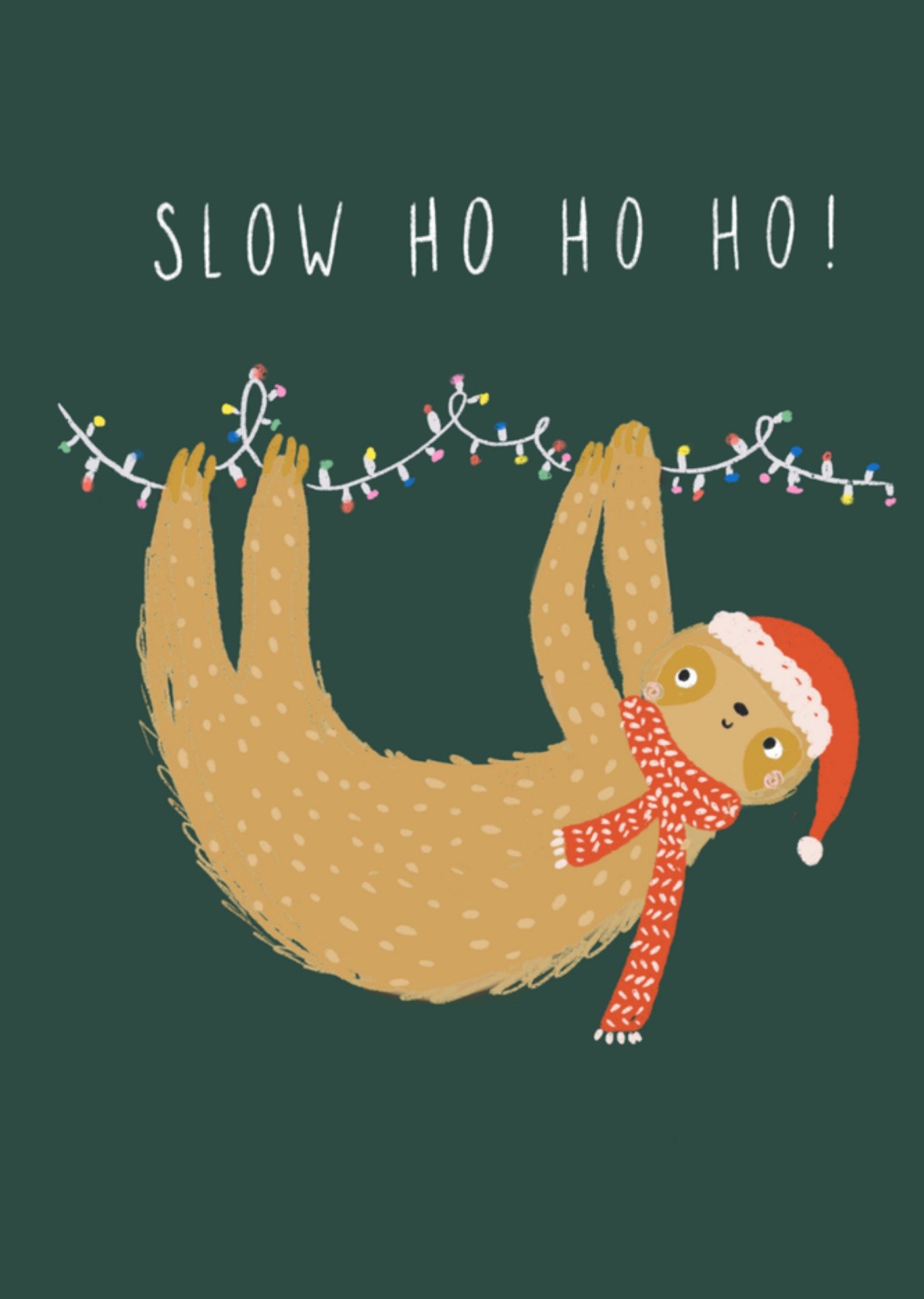 Beth Fletcher illustration Kerstkaart Luiaard Beth Fletcher Illustration