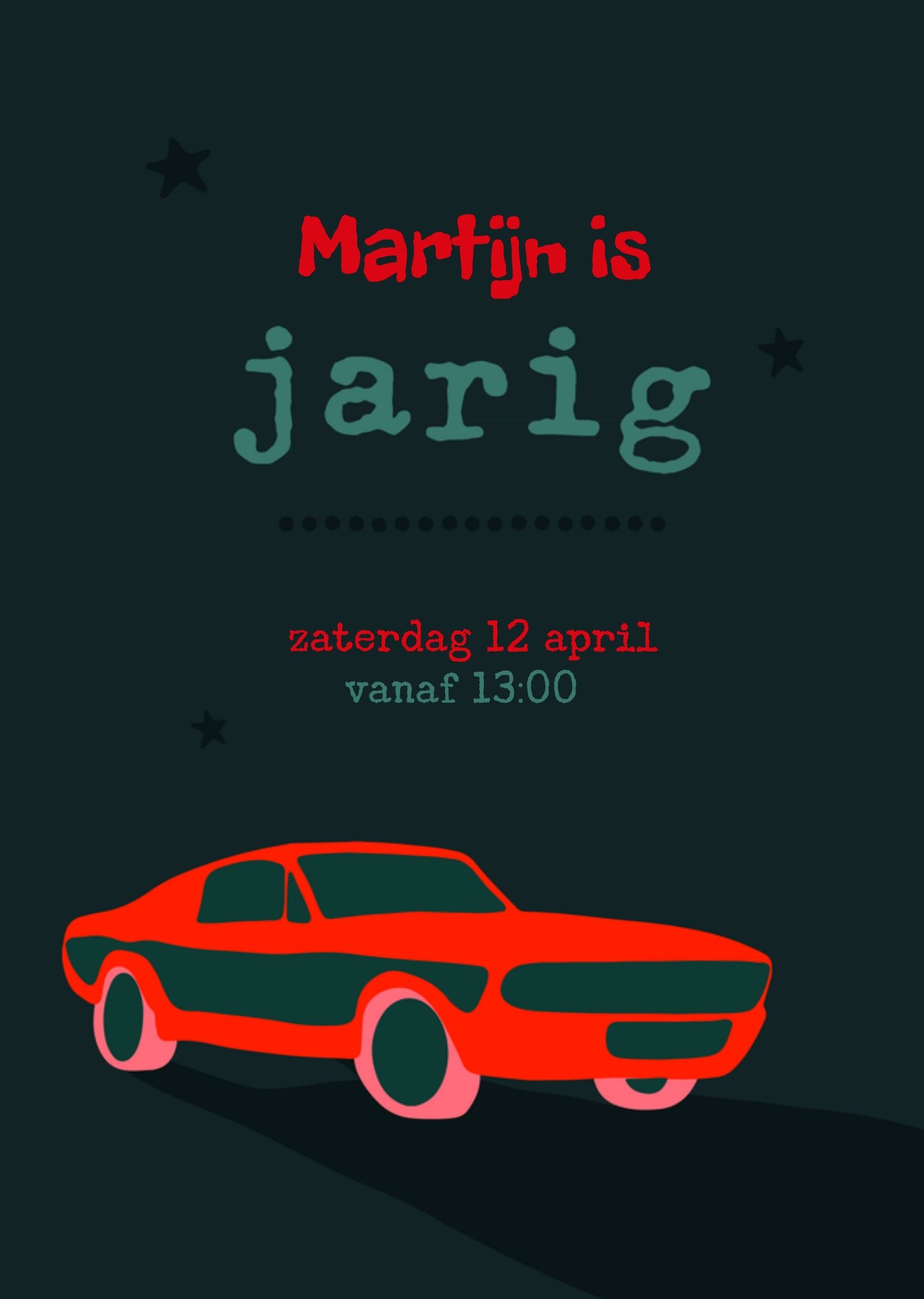 Kinderfeest Auto Kaart Greetz