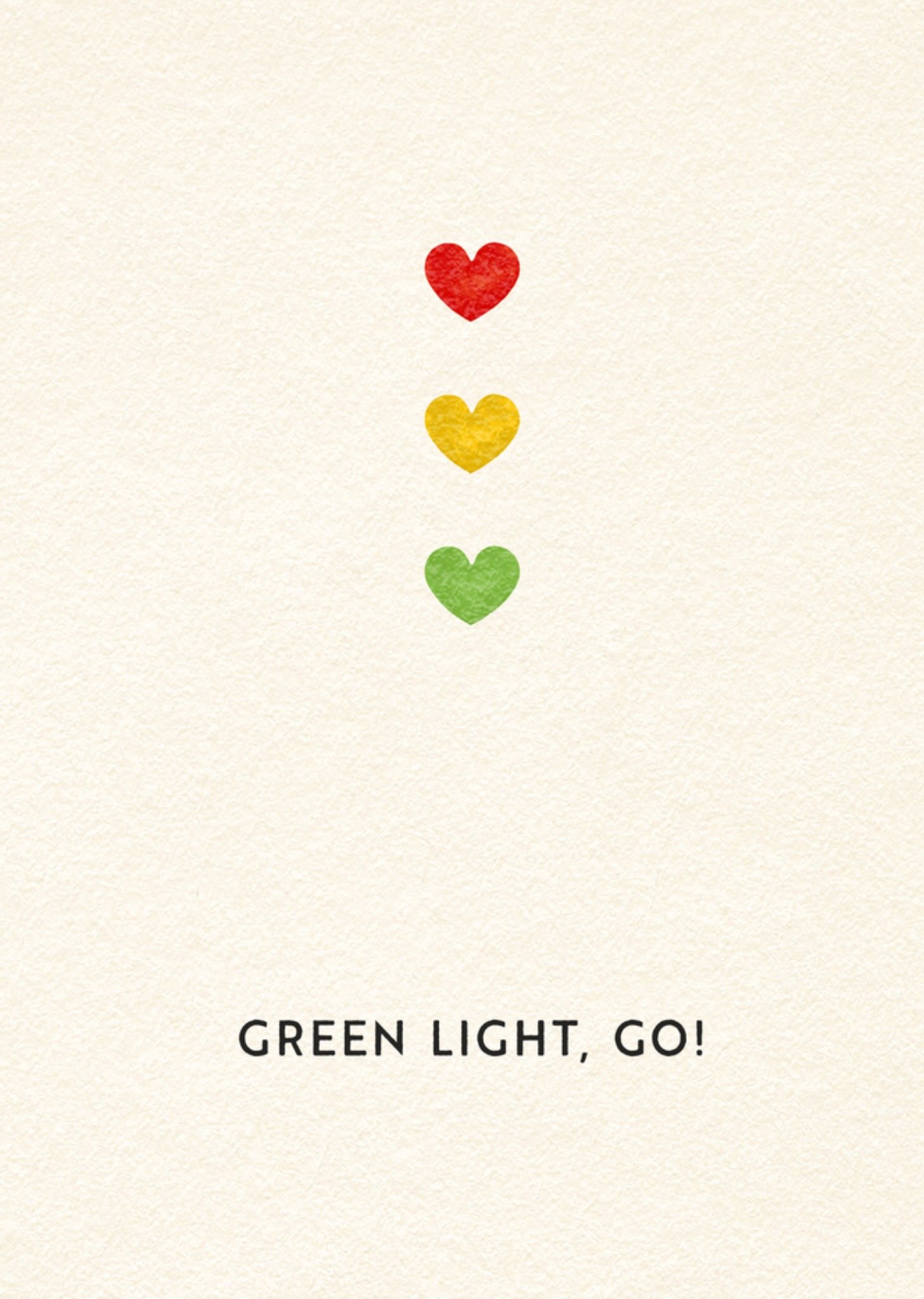 Bright Spot Rijbewijskaart Green Light, Go! Minimalistische Hartjes Illustratie Greetz