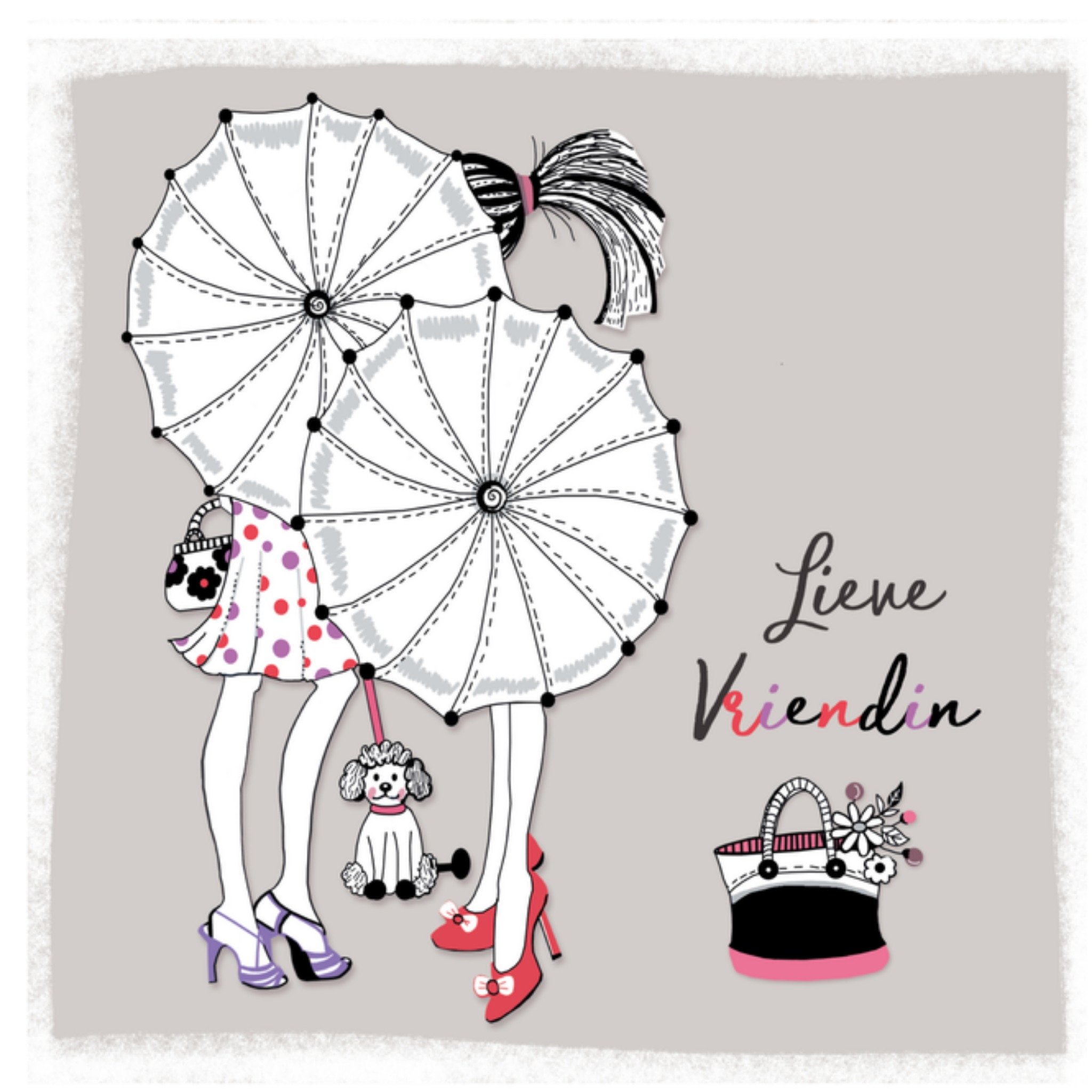 Vriendschapskaart Lieve vriendin Vierkante Kaart Paperclip