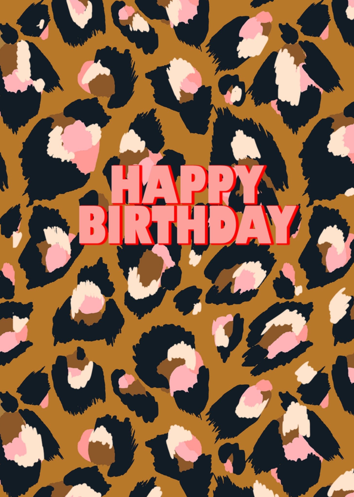 Verjaardagskaart Happy Birthday Leopard Print Kaart Eleanor Bowmer