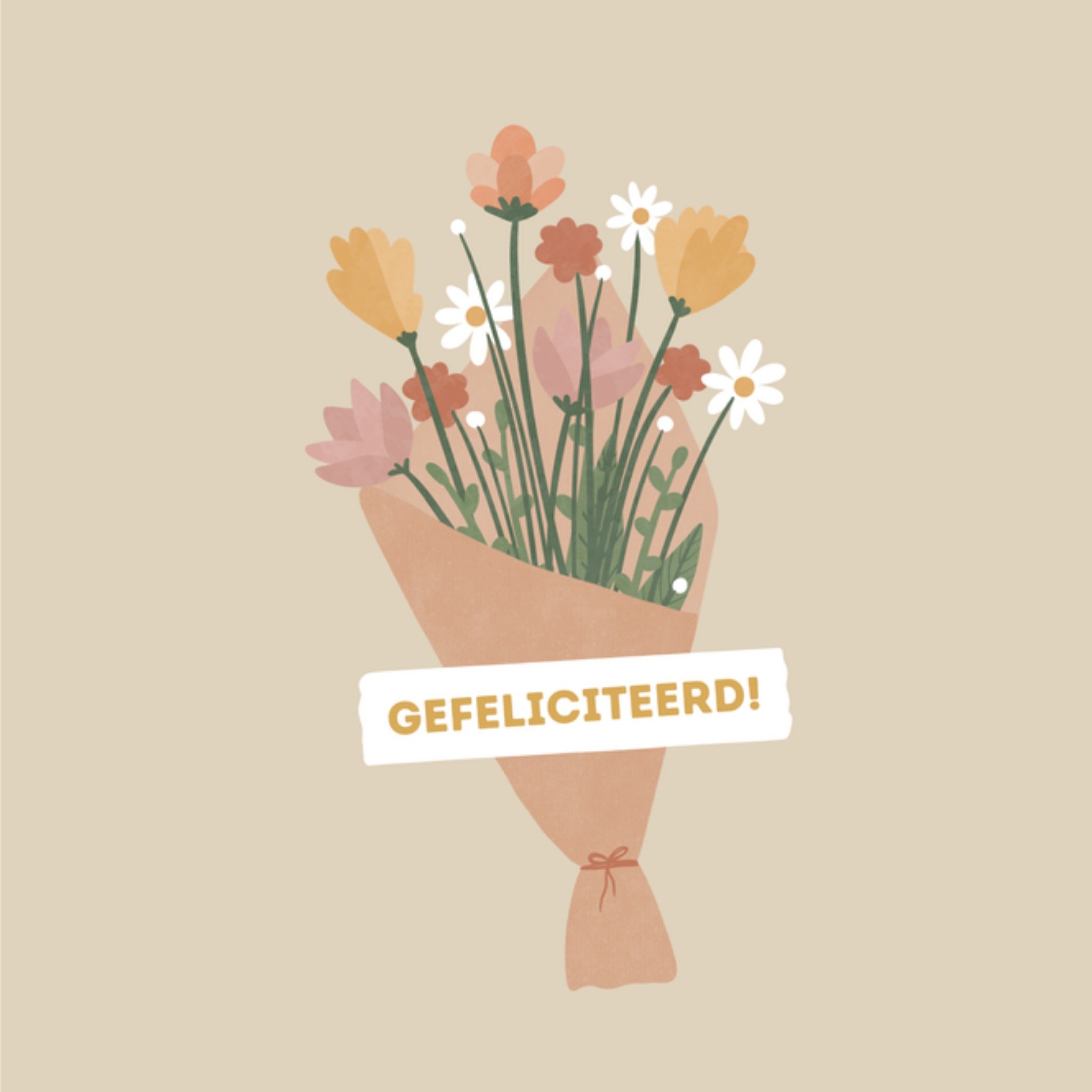 Greetz Verjaardagskaart Bloemen Zakelijk Vierkant