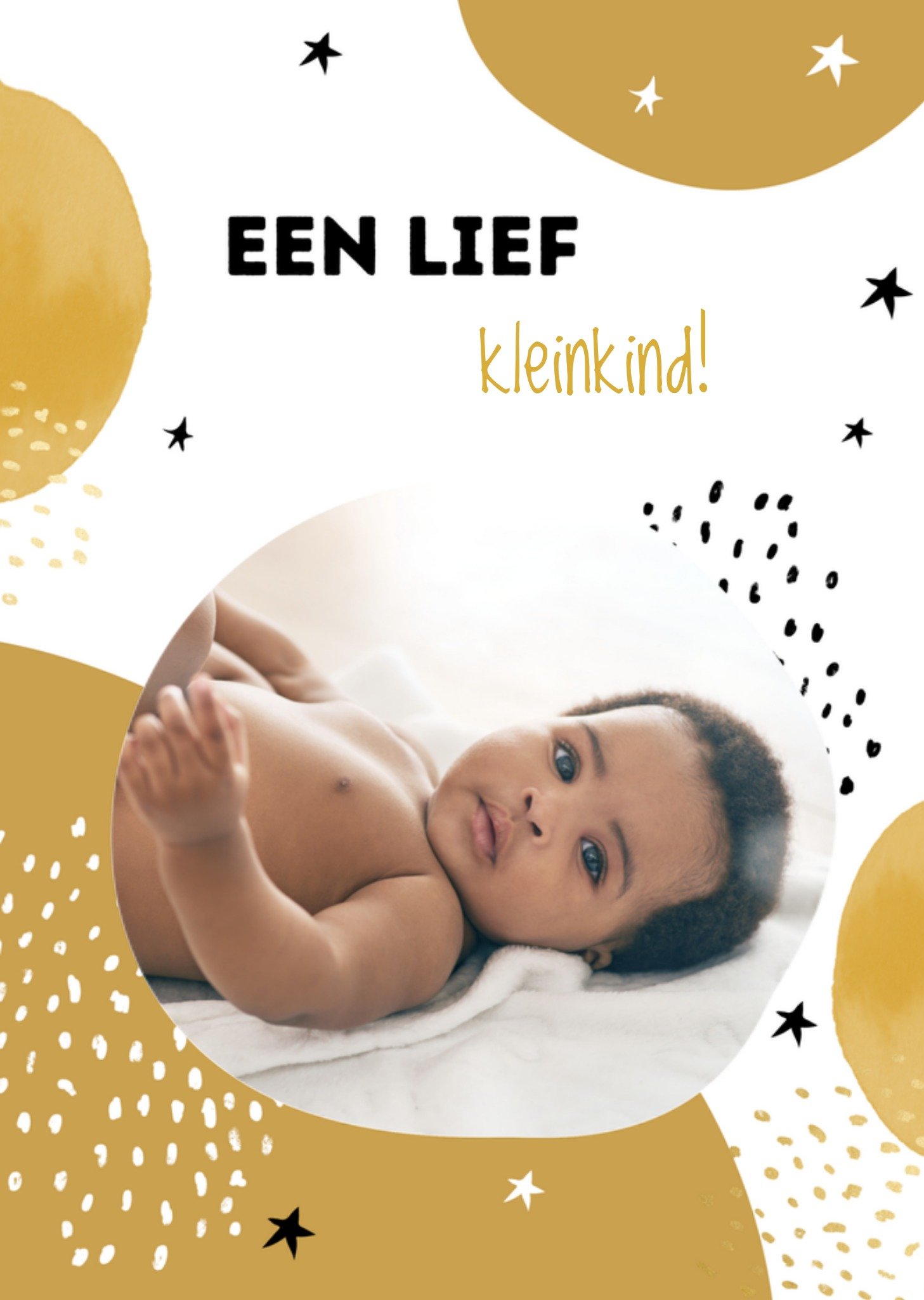 Geboortekaart met foto kleinkind Greetz