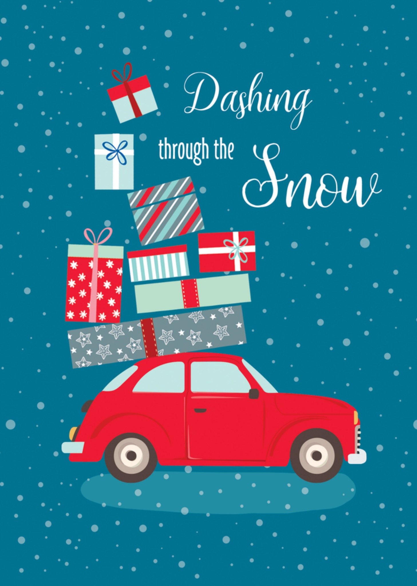 Kerstkaart Dashing through the snow TMS