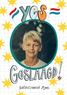 Yes Geslaagd Sterren Foto Upload Kaart