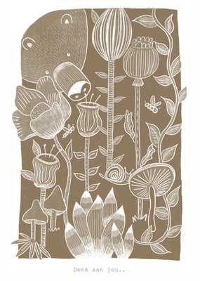 De Merkwaardige Studio | Denken aan kaart | Lino print
