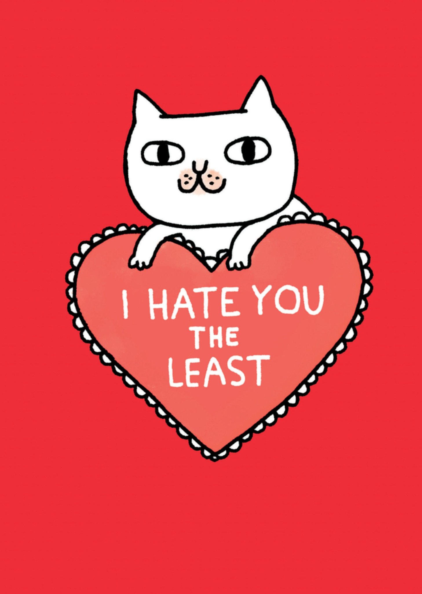 Valentijnskaart I hate you the least Kaart Ohh Deer