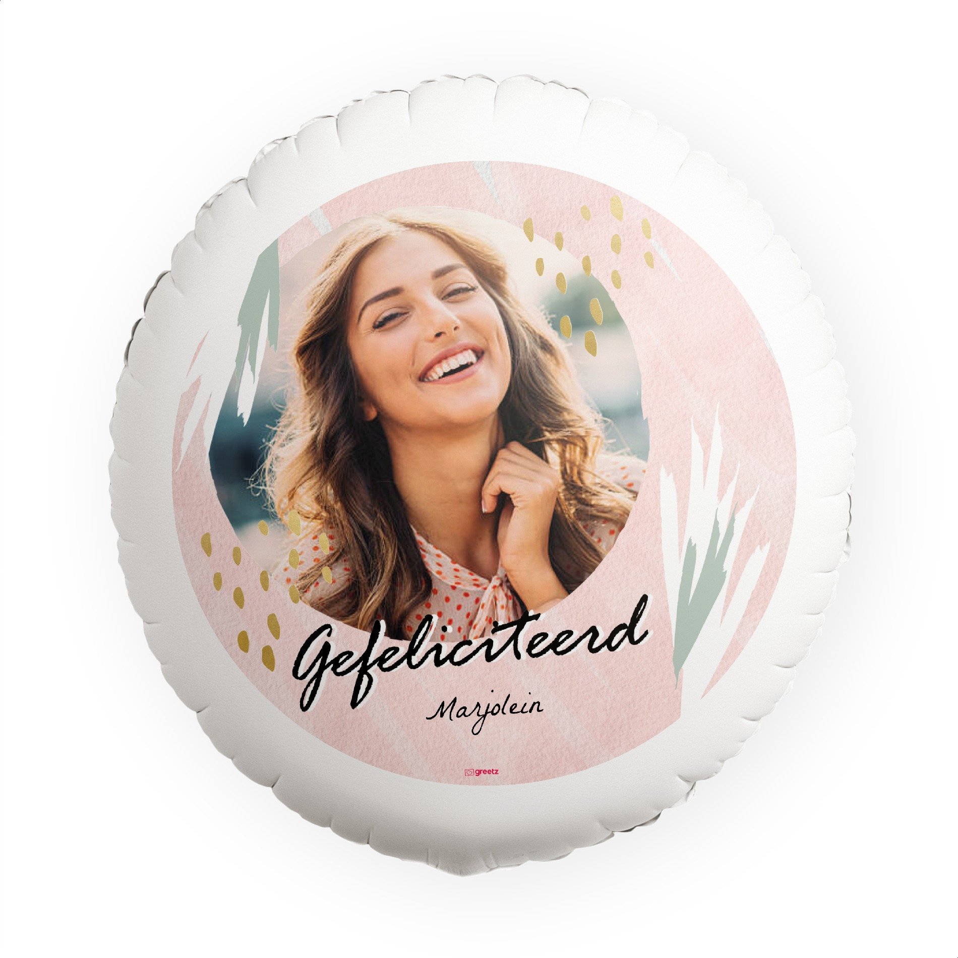 Ballon Gefeliciteerd met eigen naam en foto Greetz