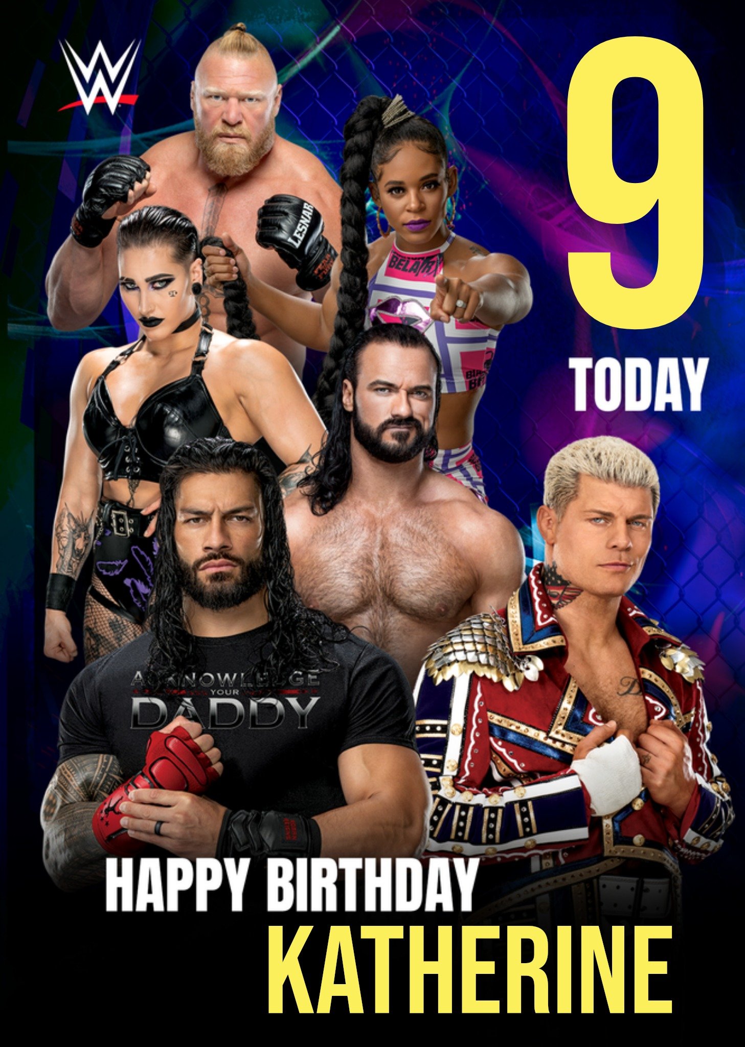 WWE - Verjaardagskaart - Met leeftijd