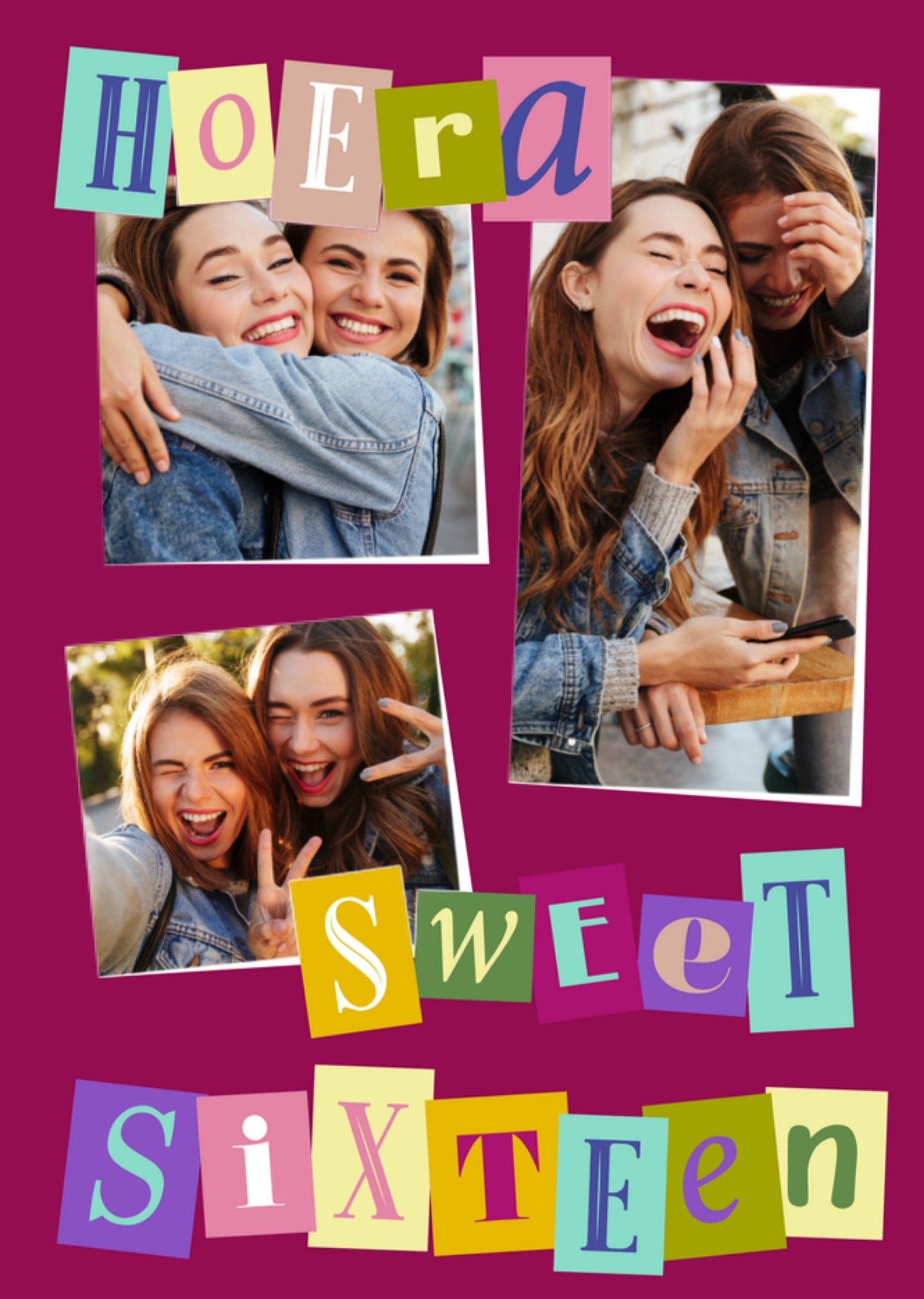 Verjaardagskaart Typografie Sweet 16 Kaart Greetz