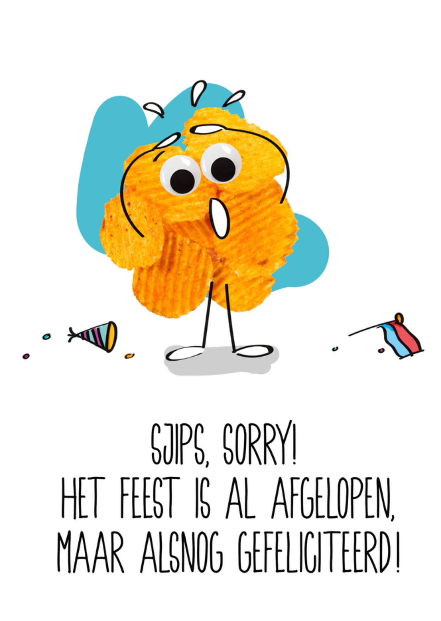 Verjaardagskaart Sorry verjaardag vergeten Paperclip