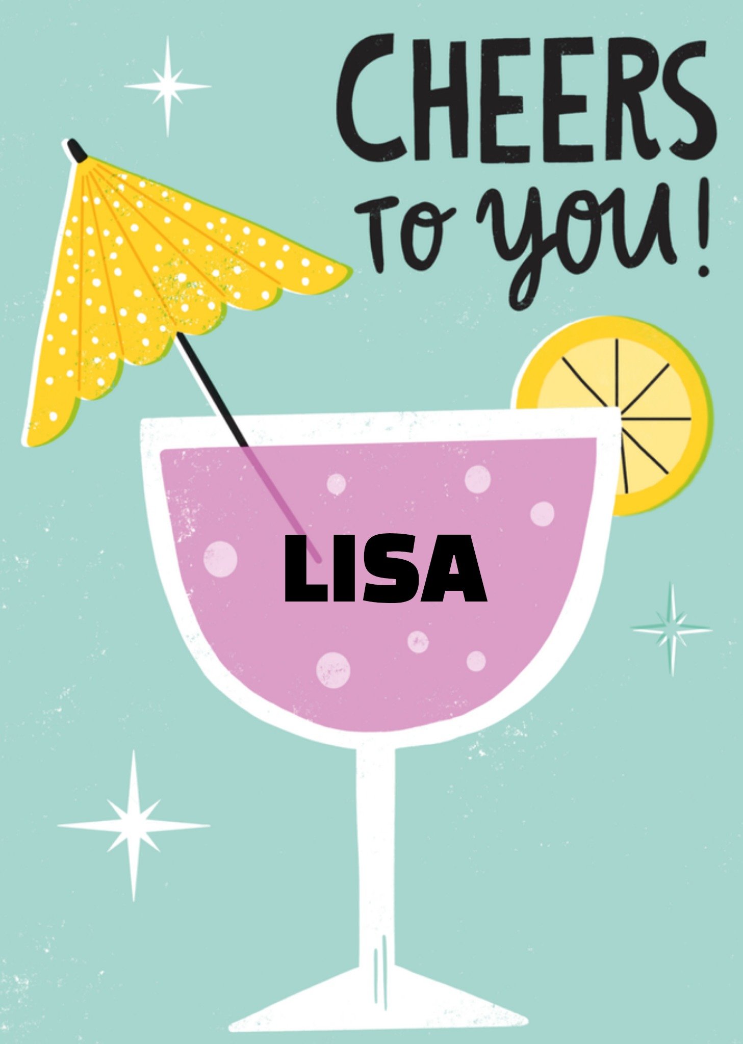 Verjaardagskaart cocktail met naam Kaart Greetz