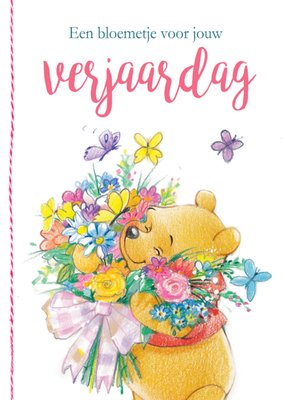 Disney | Verjaardagskaart | Winnie the Pooh | Bloemetje