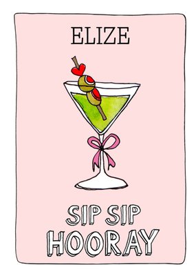 Sandysign | Verjaardagskaart | Sip Sip Hooray | Aanpasbare Tekst