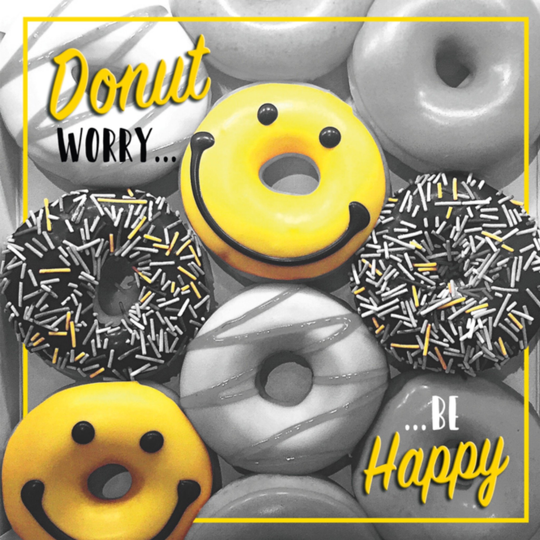 Donut worry, be happy Vierkante Kaart TMS