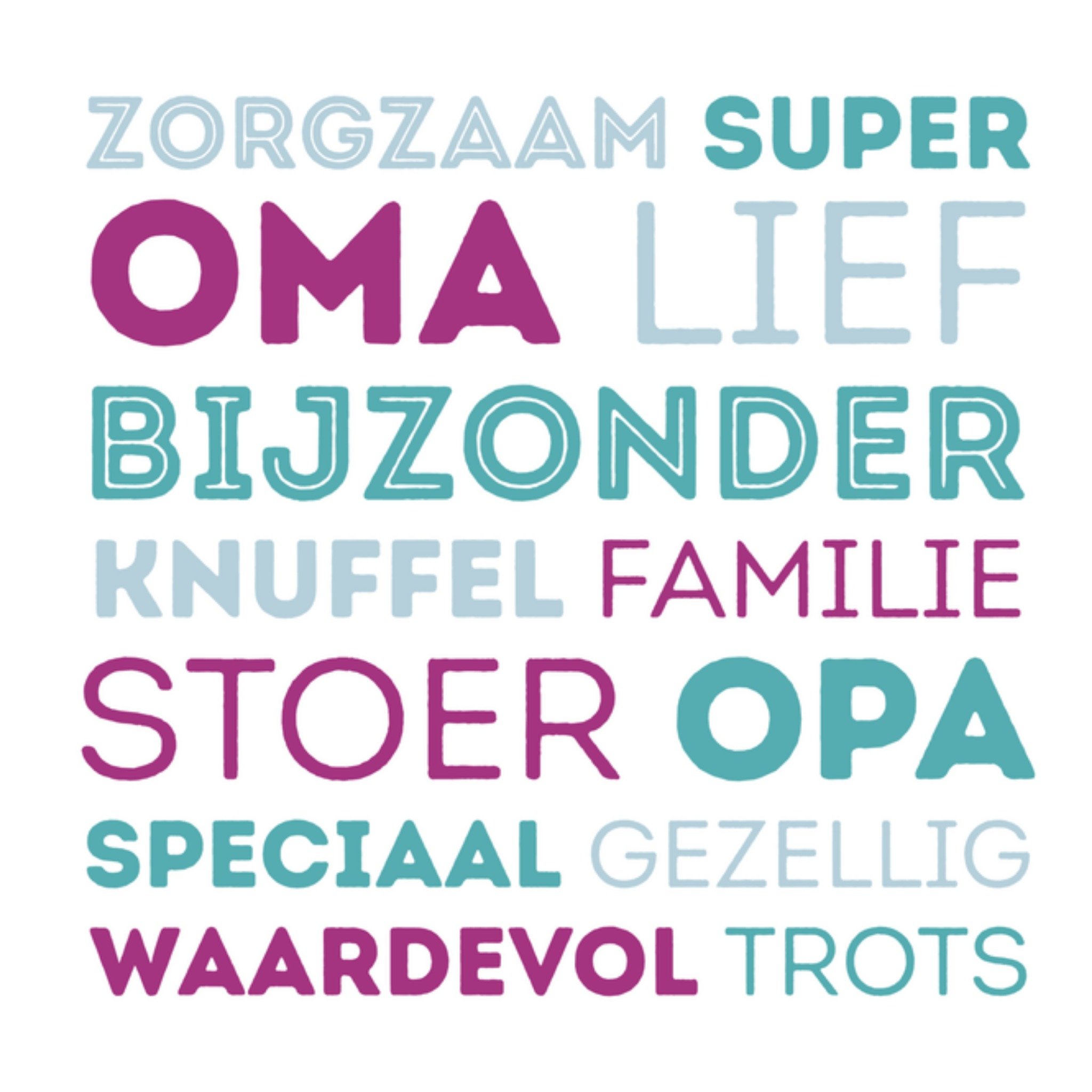 Greetz Opa en oma dag tekst Vierkant