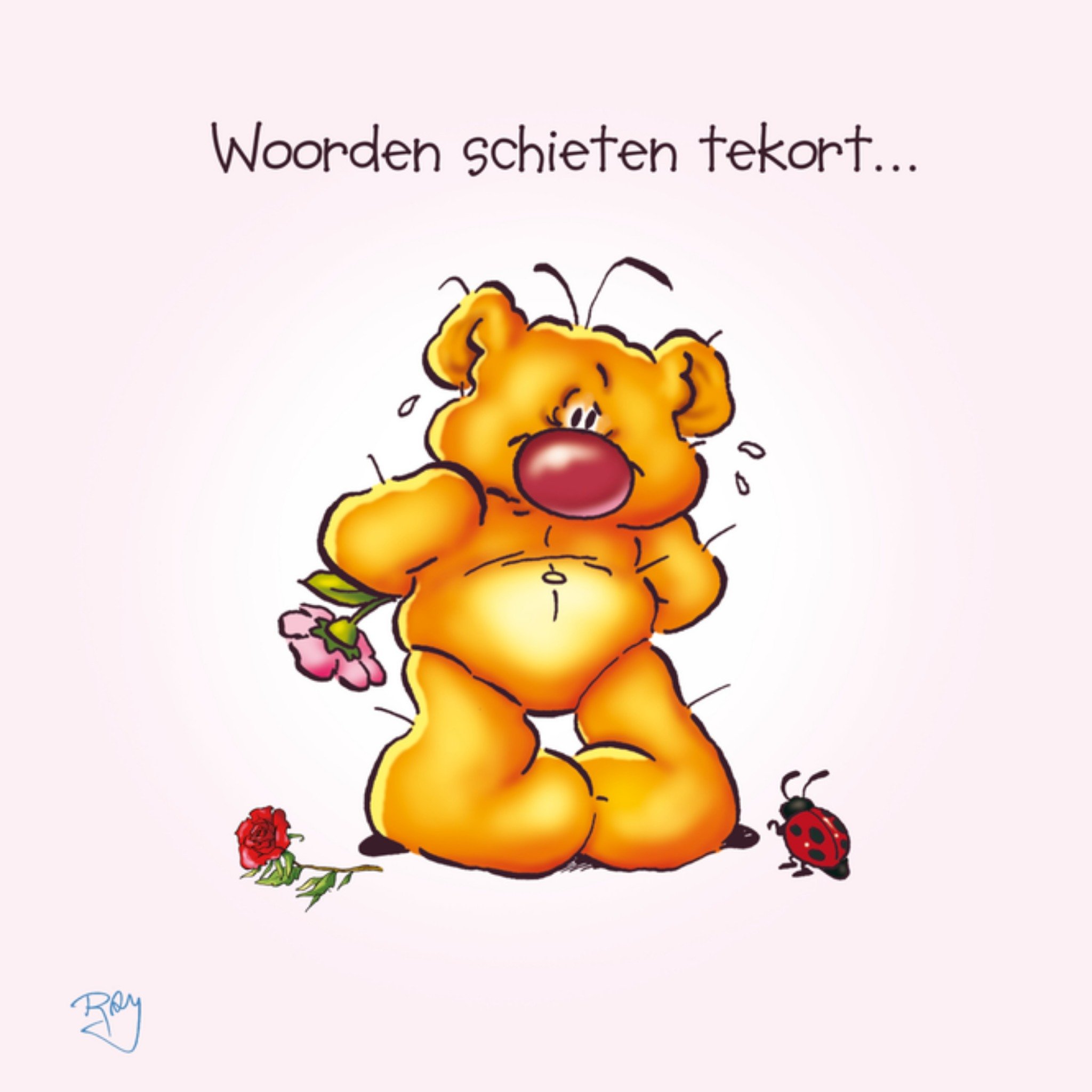 Condoleancekaart woorden tekort Vierkante Kaart Doodles