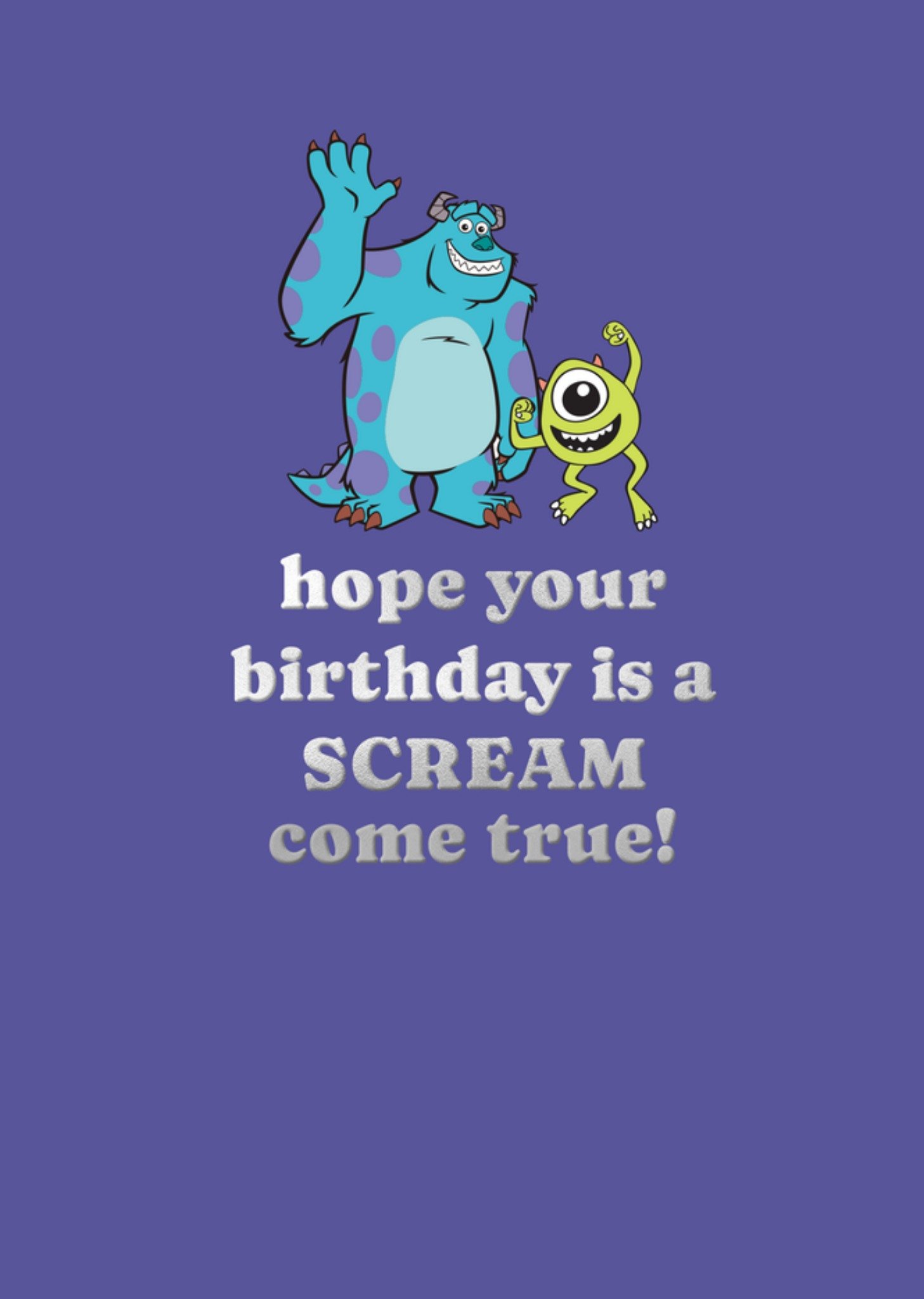 Verjaardagskaart Monsters Inc Hope Your Birthday Is A Scream Disney
