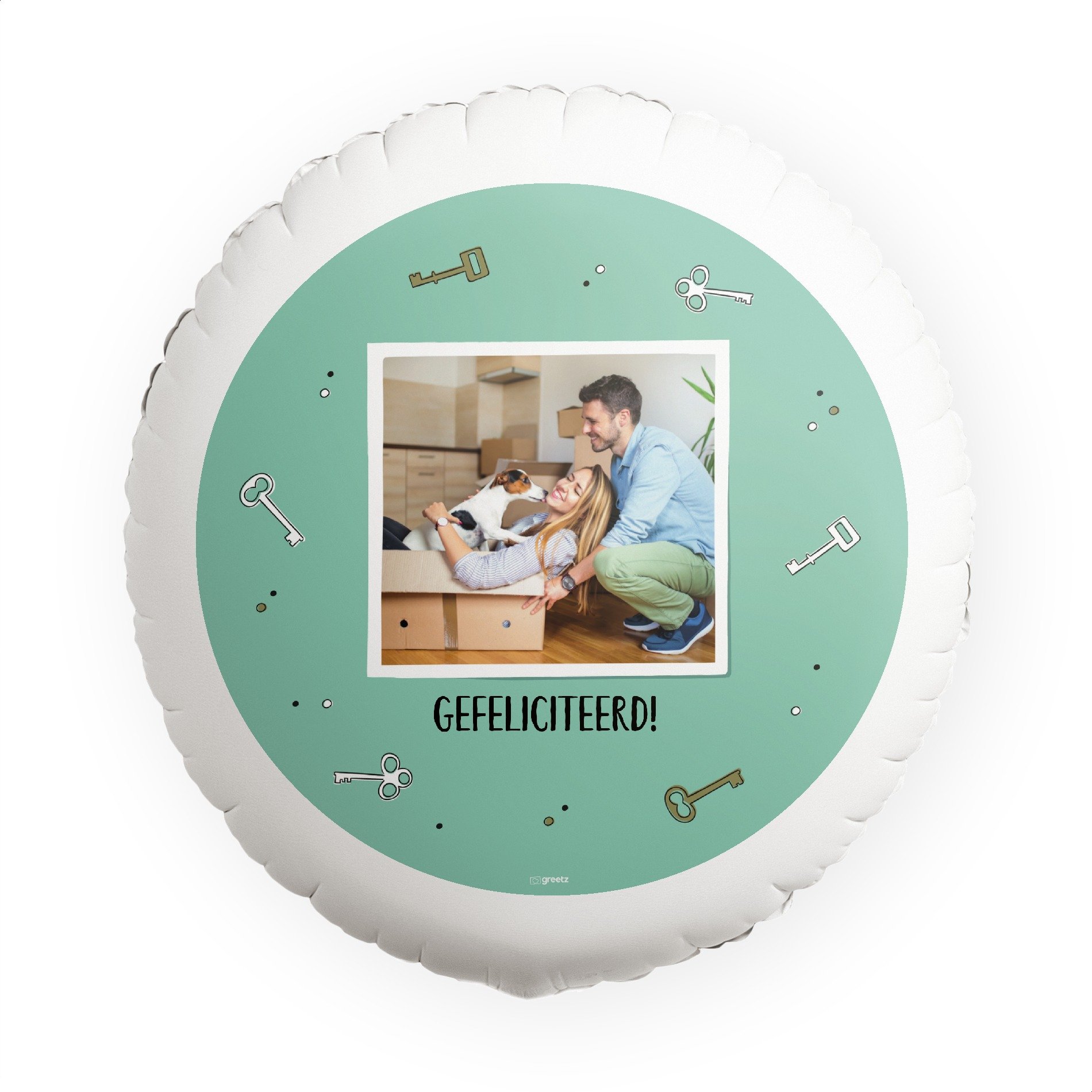 Ballon Gefeliciteerd een nieuwe woning! met eigen foto Greetz