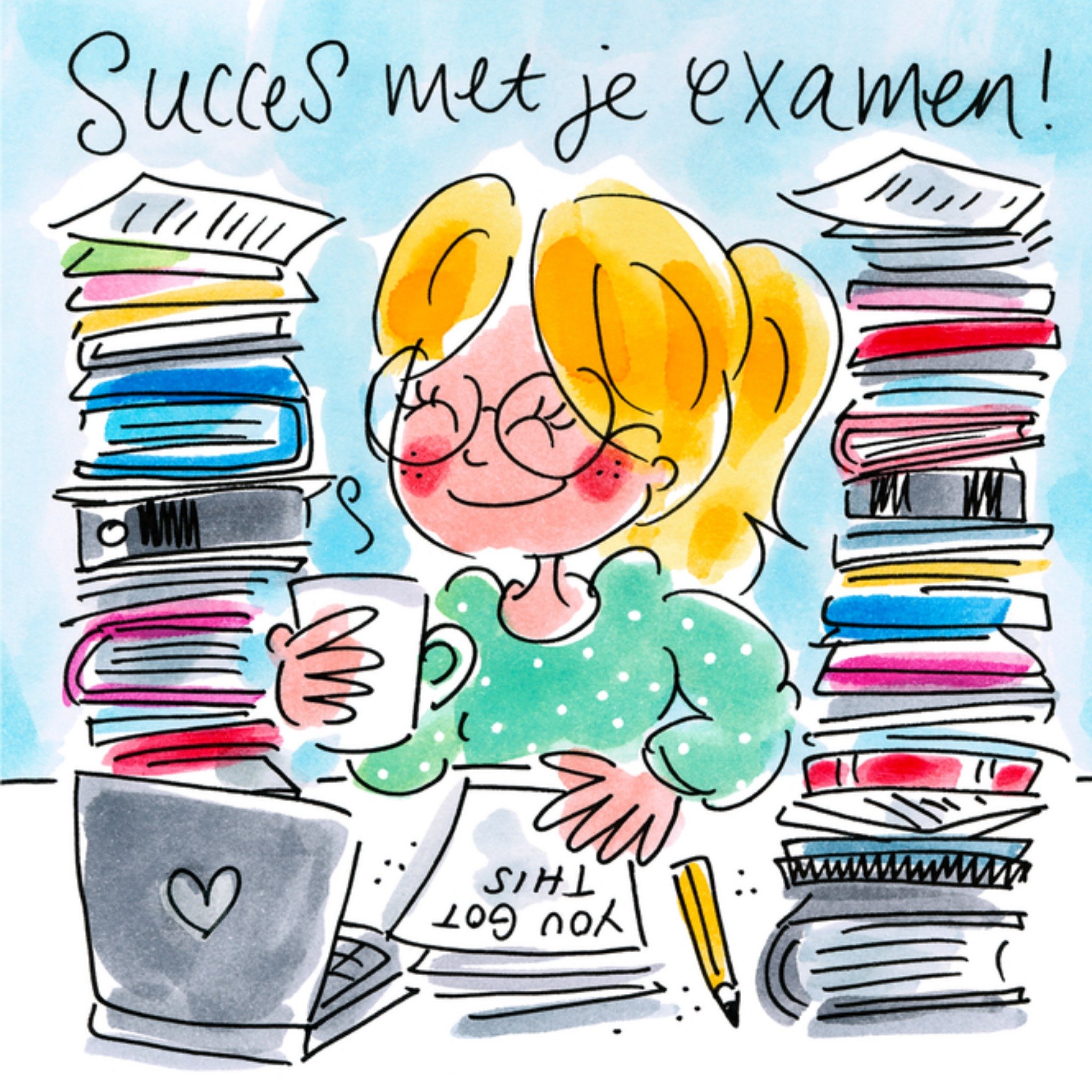 Succeskaart Examen Vierkante Kaart Blond Amsterdam
