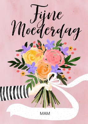 Geïllustreerd Boeket Voor Mam Moederdag Kaart