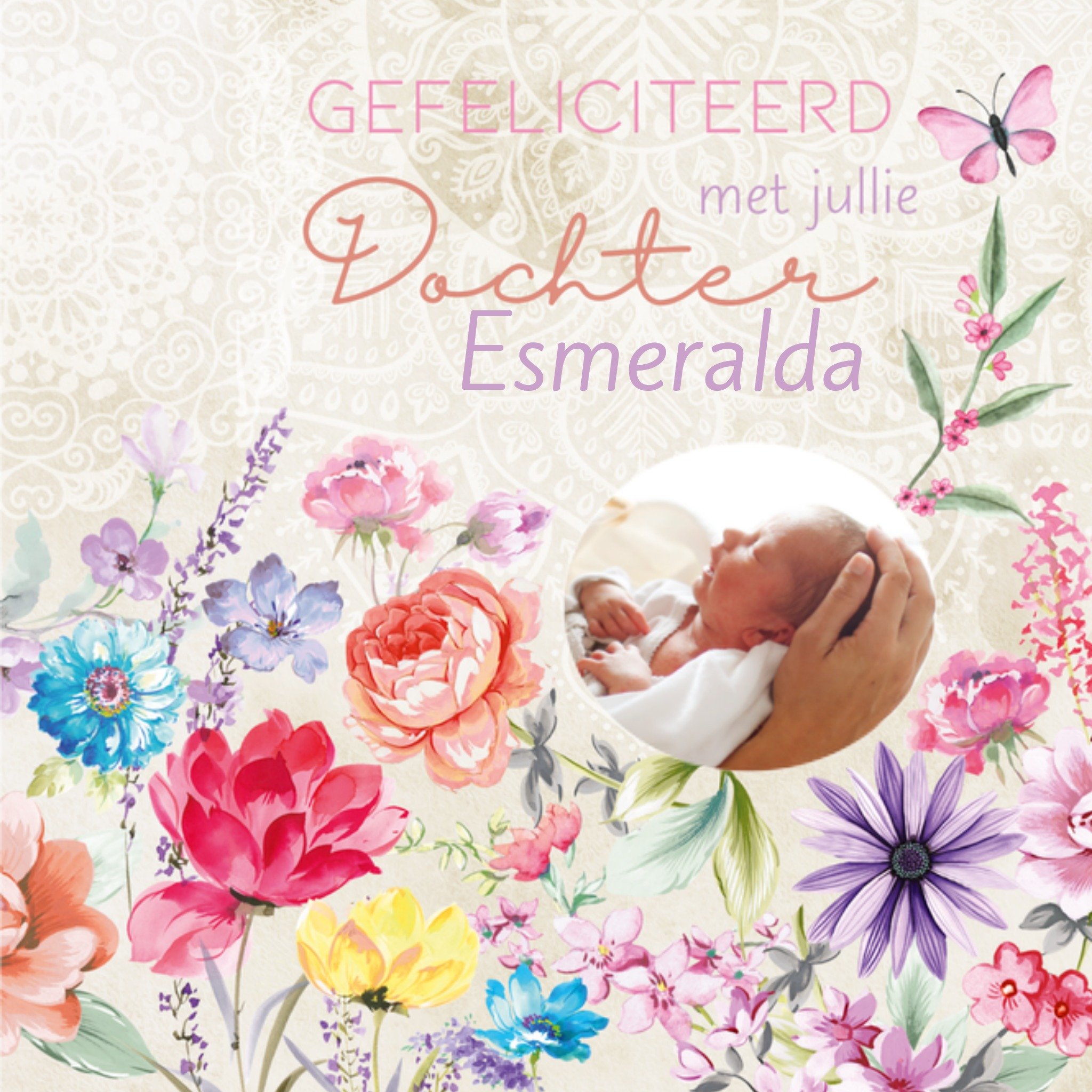 Geboortekaart Meisje Vierkante Kaart Endless Mae