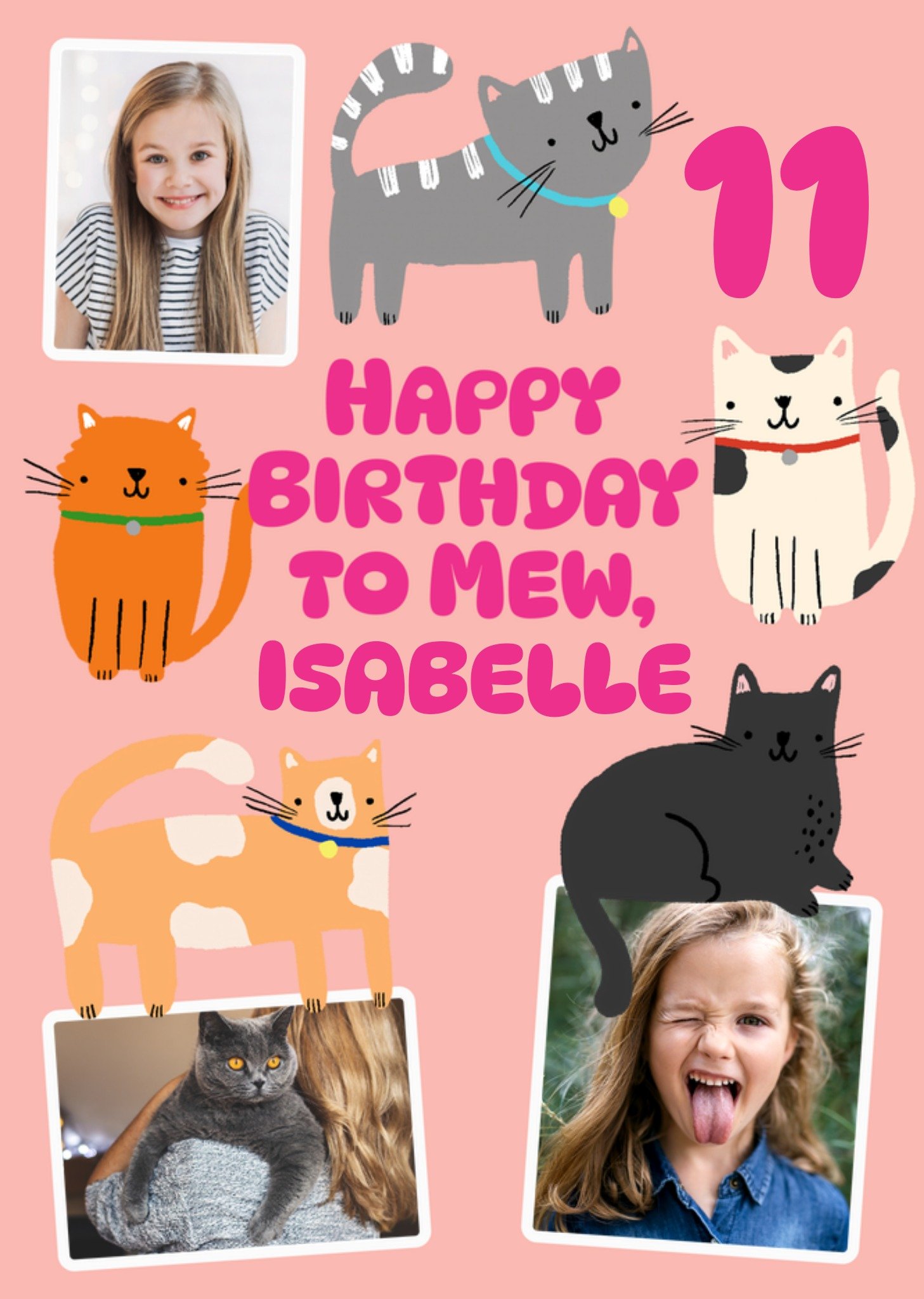 Verjaardagskaart katten Greetz