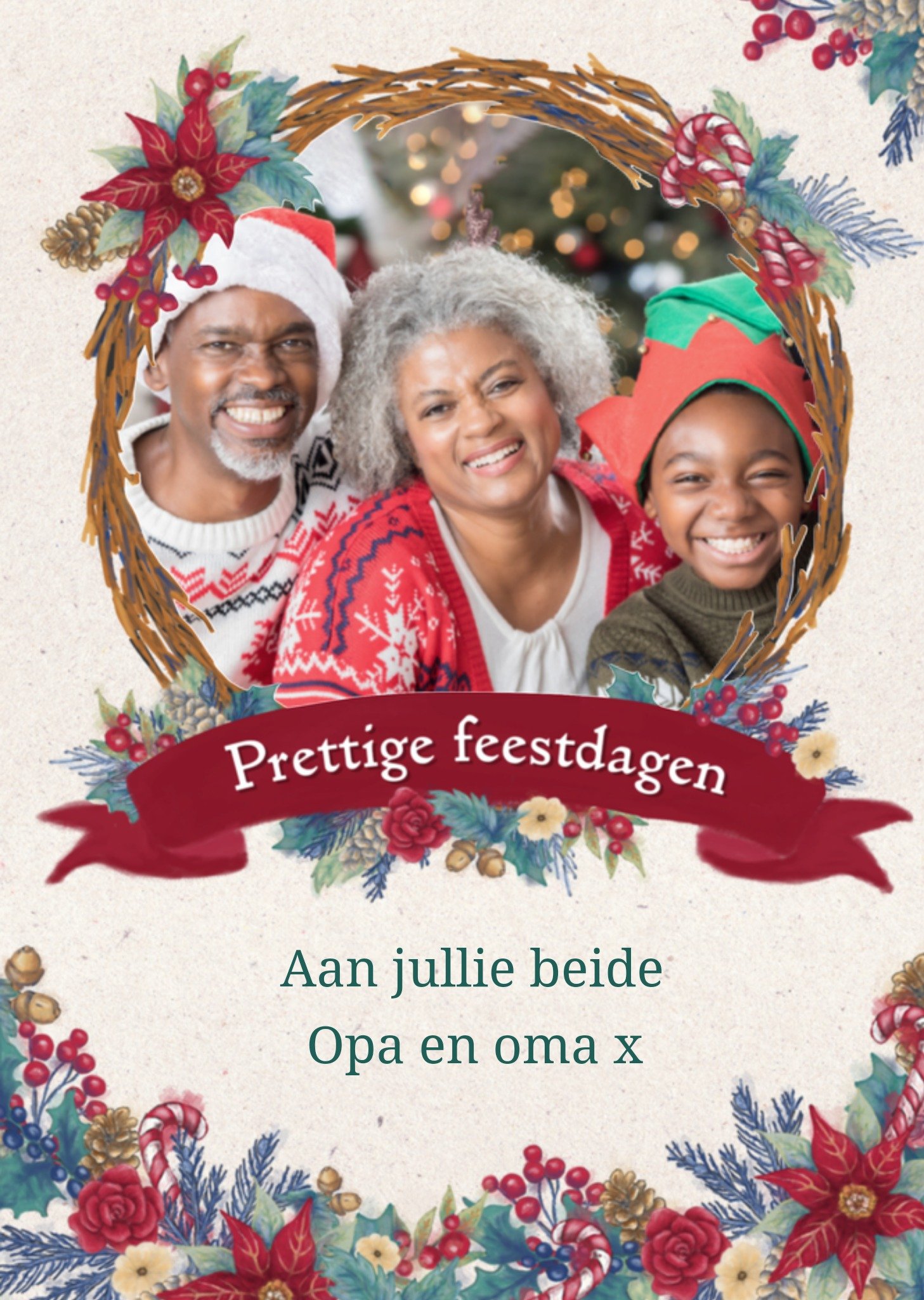 Kerstkaart Lief Opa en oma Greetz