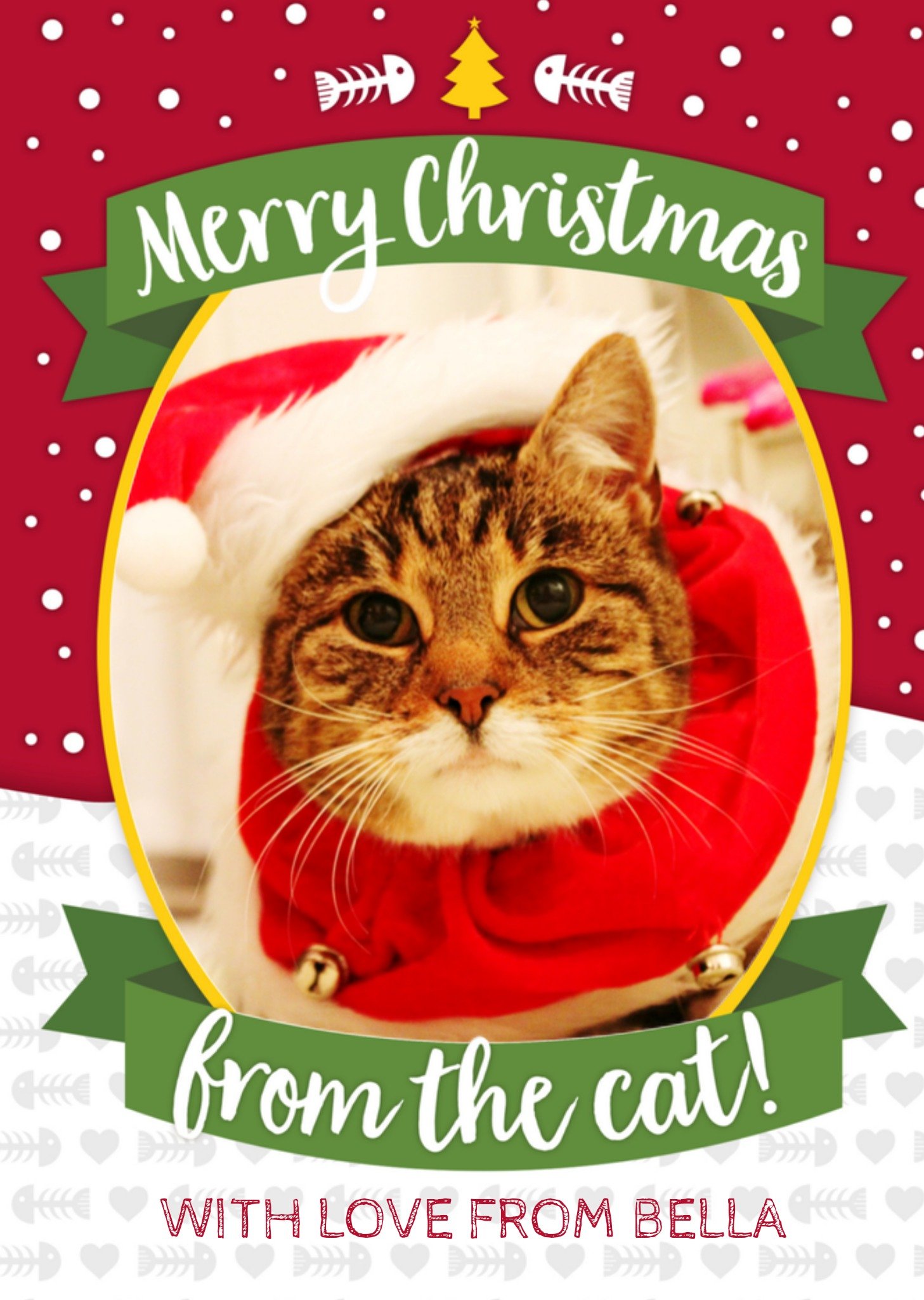 Kerstkaart namens de kat Greetz