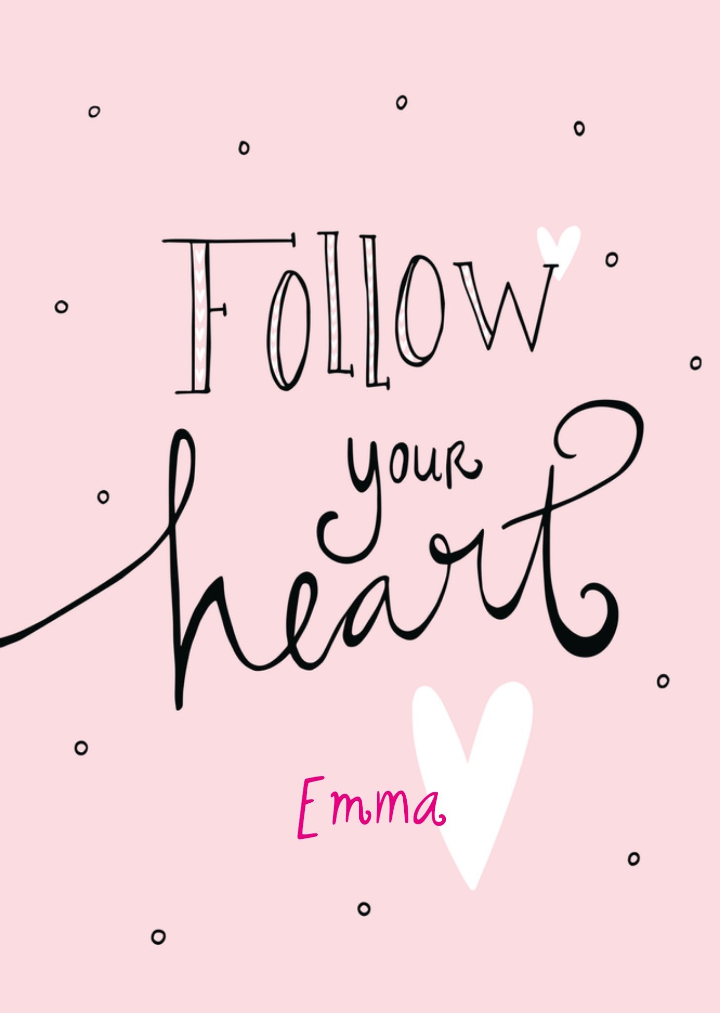 Nieuwe Zaak kaart Follow your heart Kaart Funny Side Up