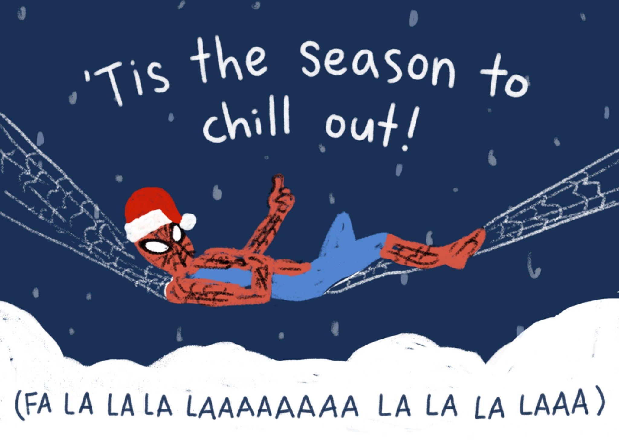 Kerstkaart Chill out Spiderman