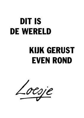 Loesje | Geboortekaart | kijk even rond