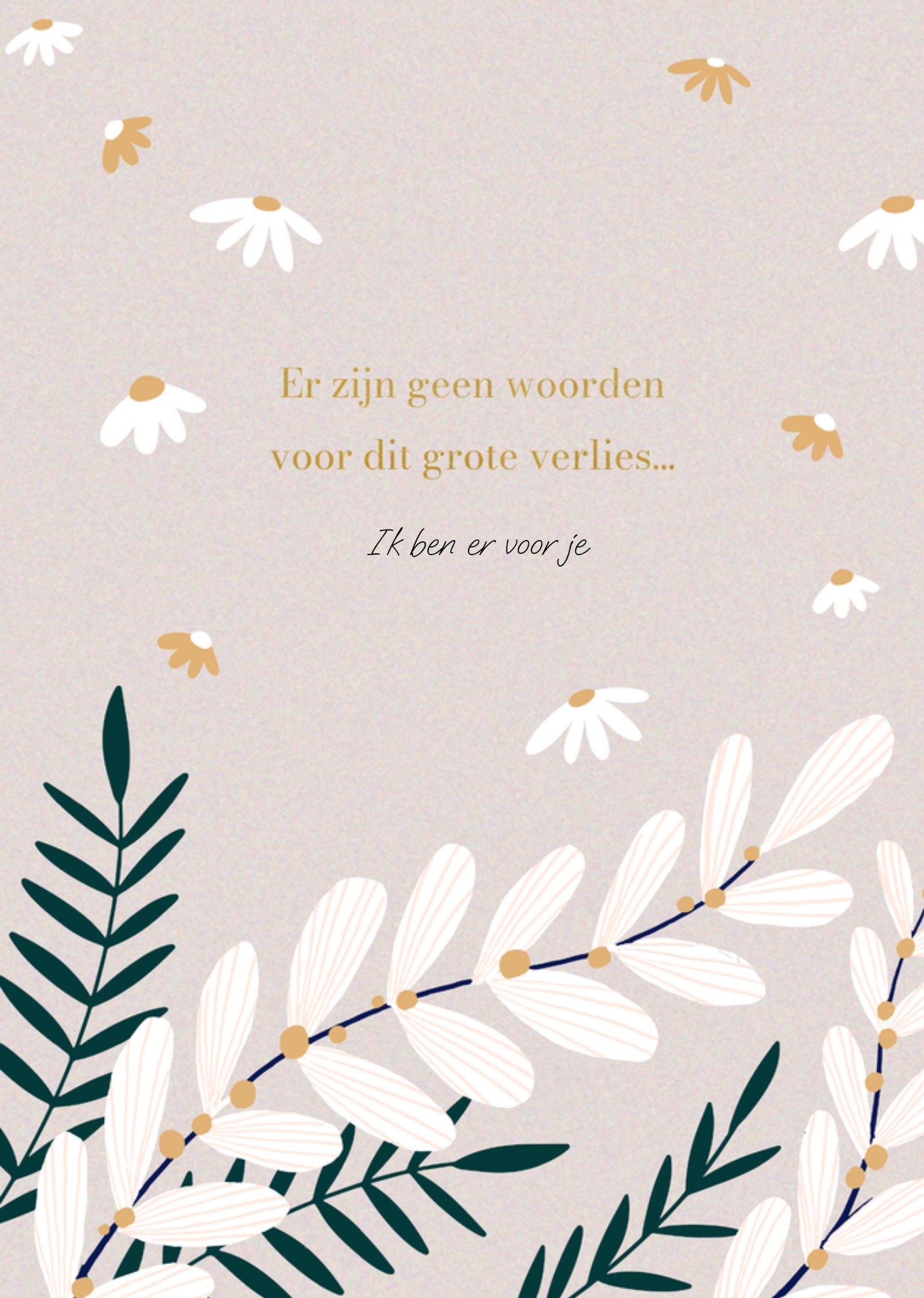 Greetz Condoleancekaart Er zijn geen woorden voor dit grote verlies Standard Card