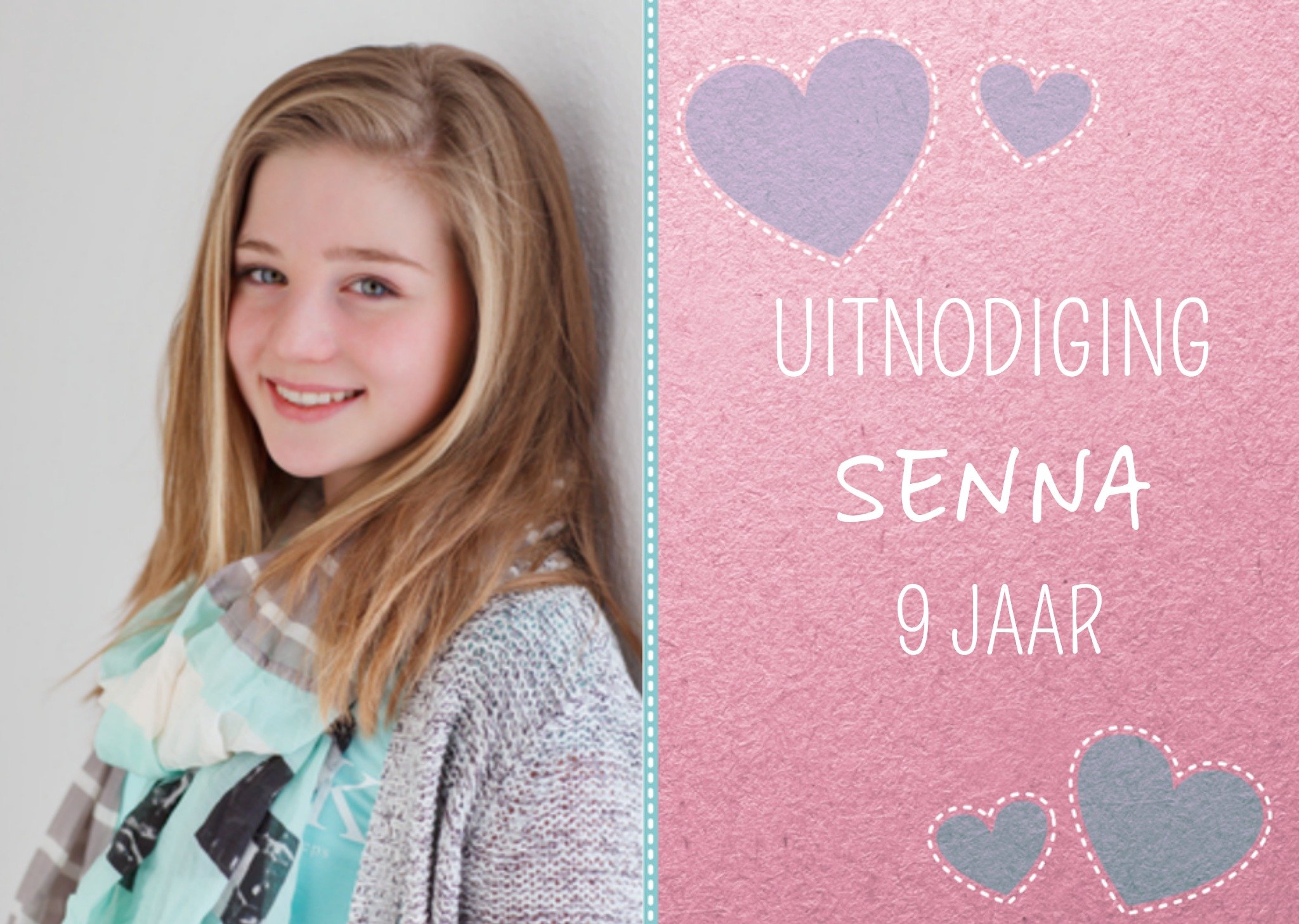 Hartjes met eigen foto, naam en leeftijd Kaart Greetz