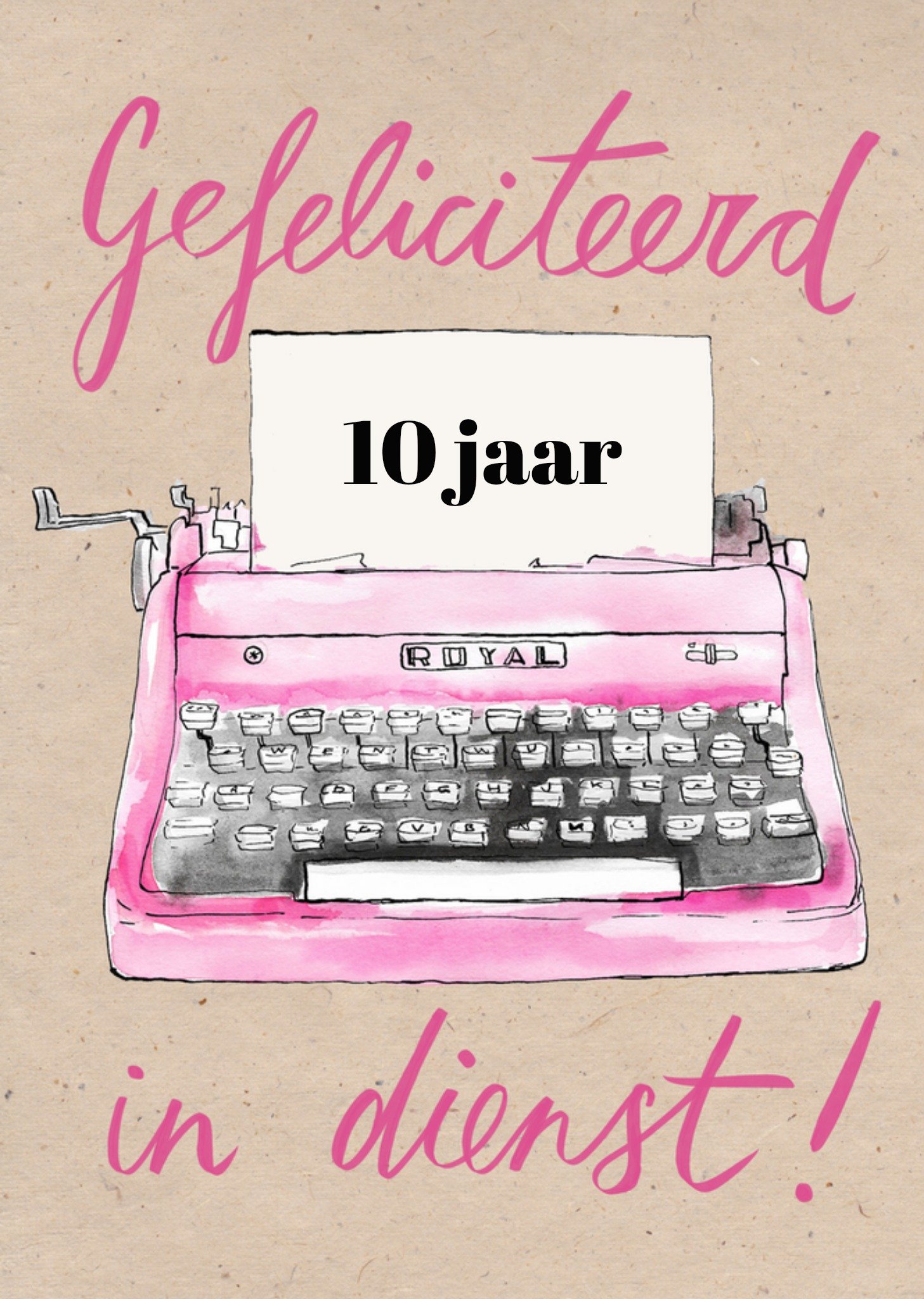 Marie Bodie Werk jubileum kaart Type machine Aanpasbare tekst Kaart Marie Bodié