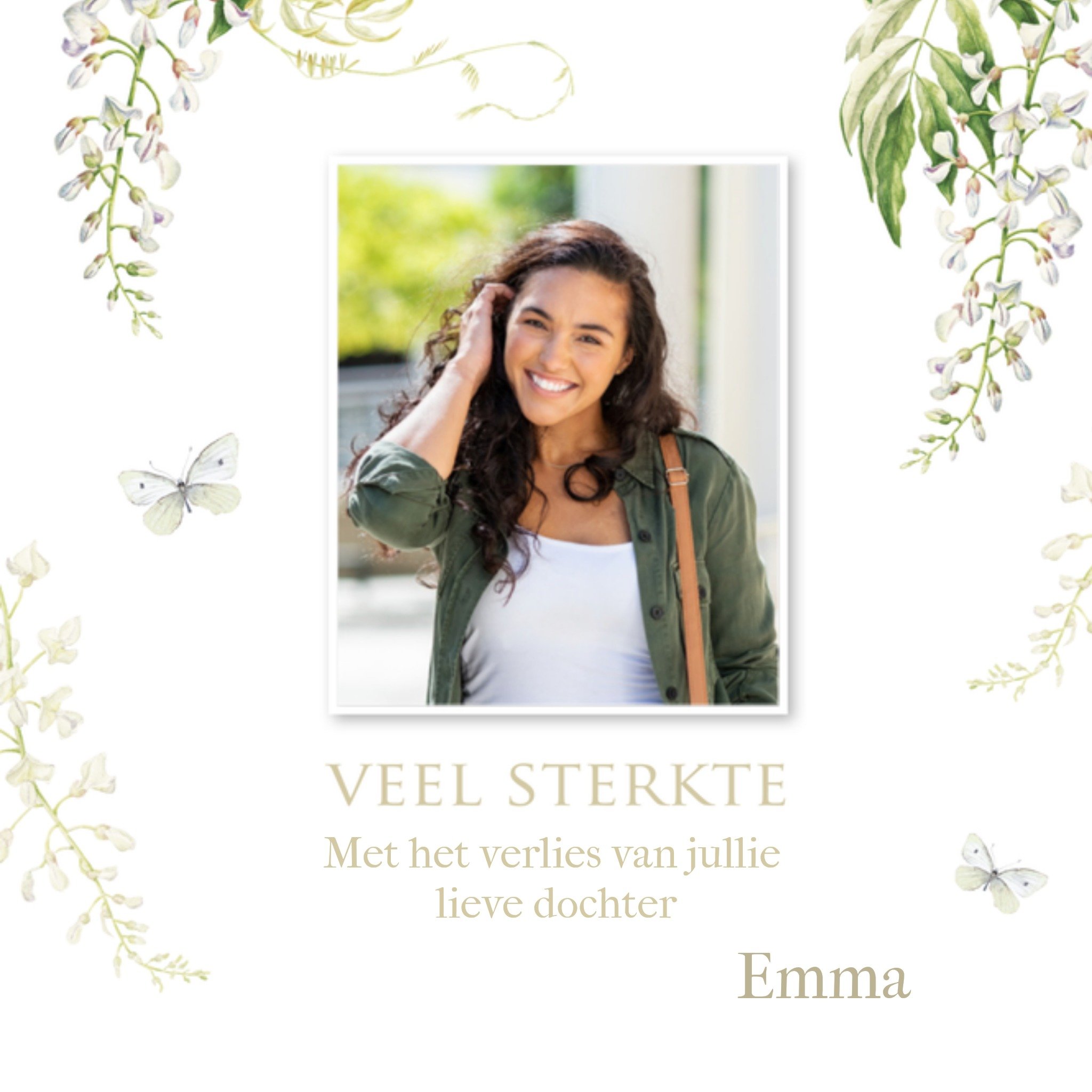 Condoleancekaart fotokaart Vierkante Kaart Janneke Brinkman