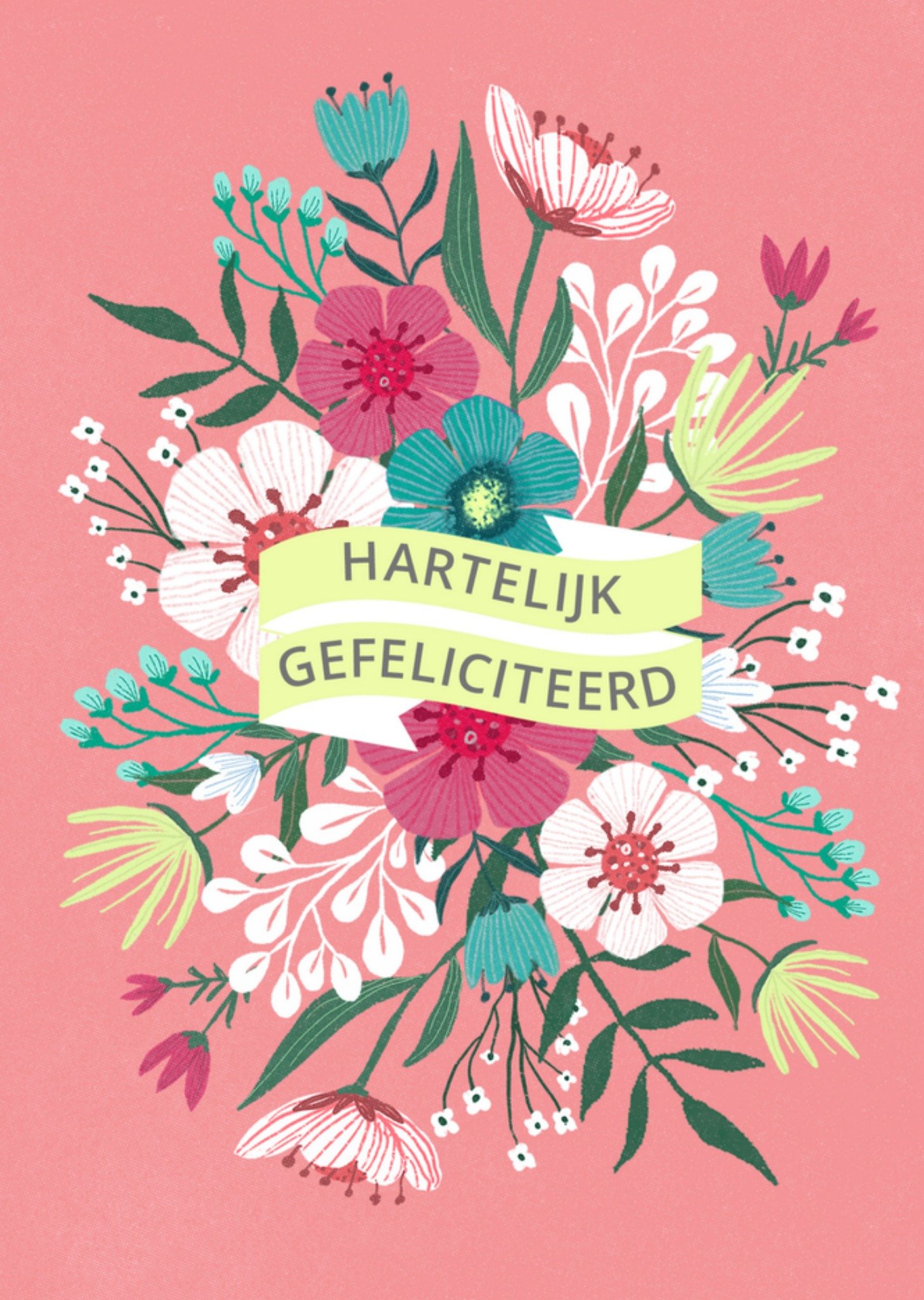 Verjaardagskaart bloemig Kaart Dalia Clark Design