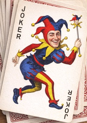 Geïllustreerde Joker Speelkaart Foto Upload Kaart