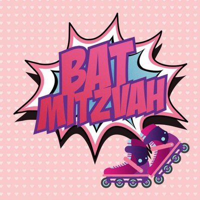 Davora | Bat Mitzvah kaart | Rolschaatsen