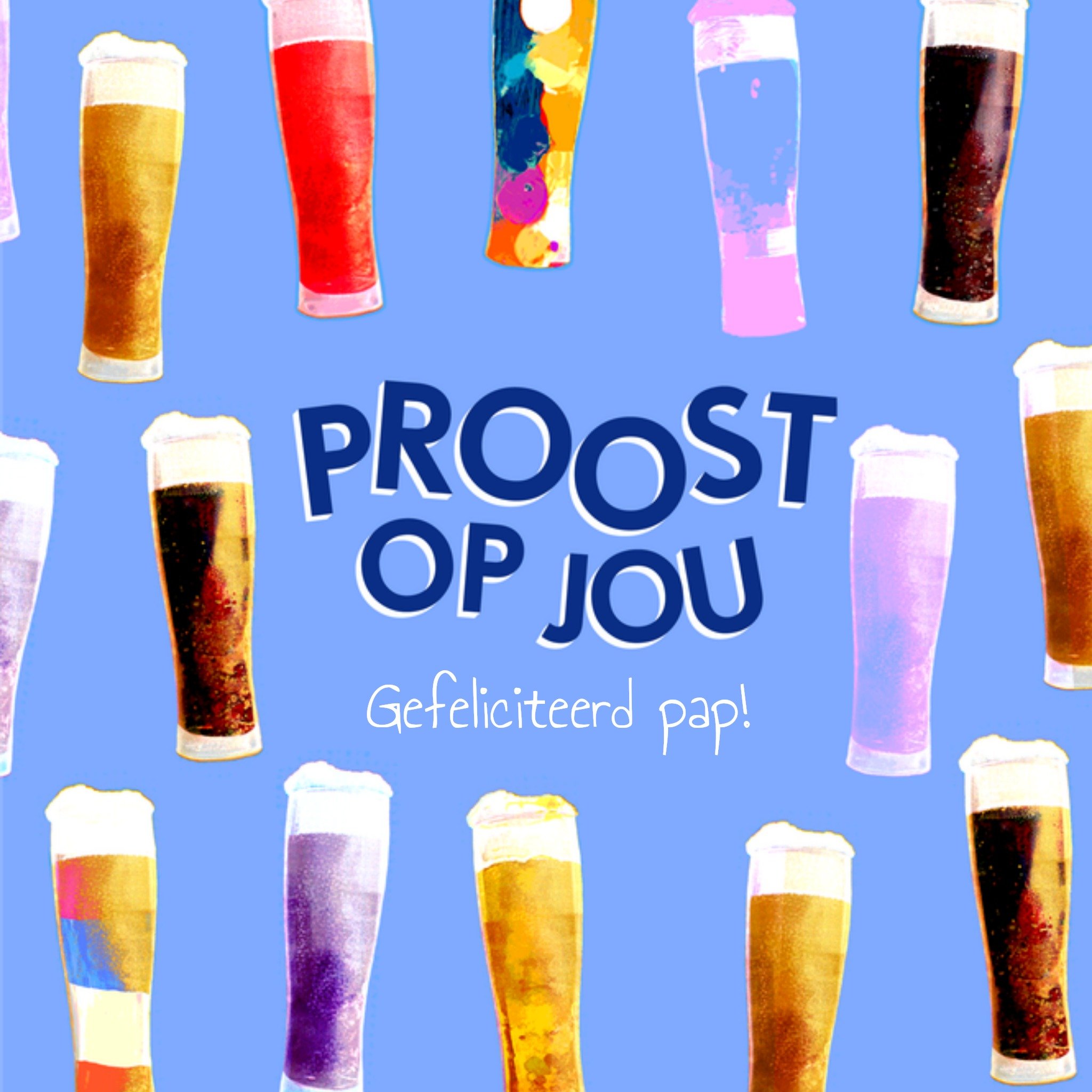 Greetz Verjaardagskaart Proost op jou Bier Vierkant