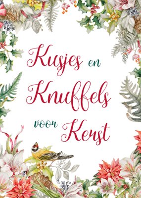 Janneke Brinkman | Kerstkaart | Bloemen | Kusjes en knuffels