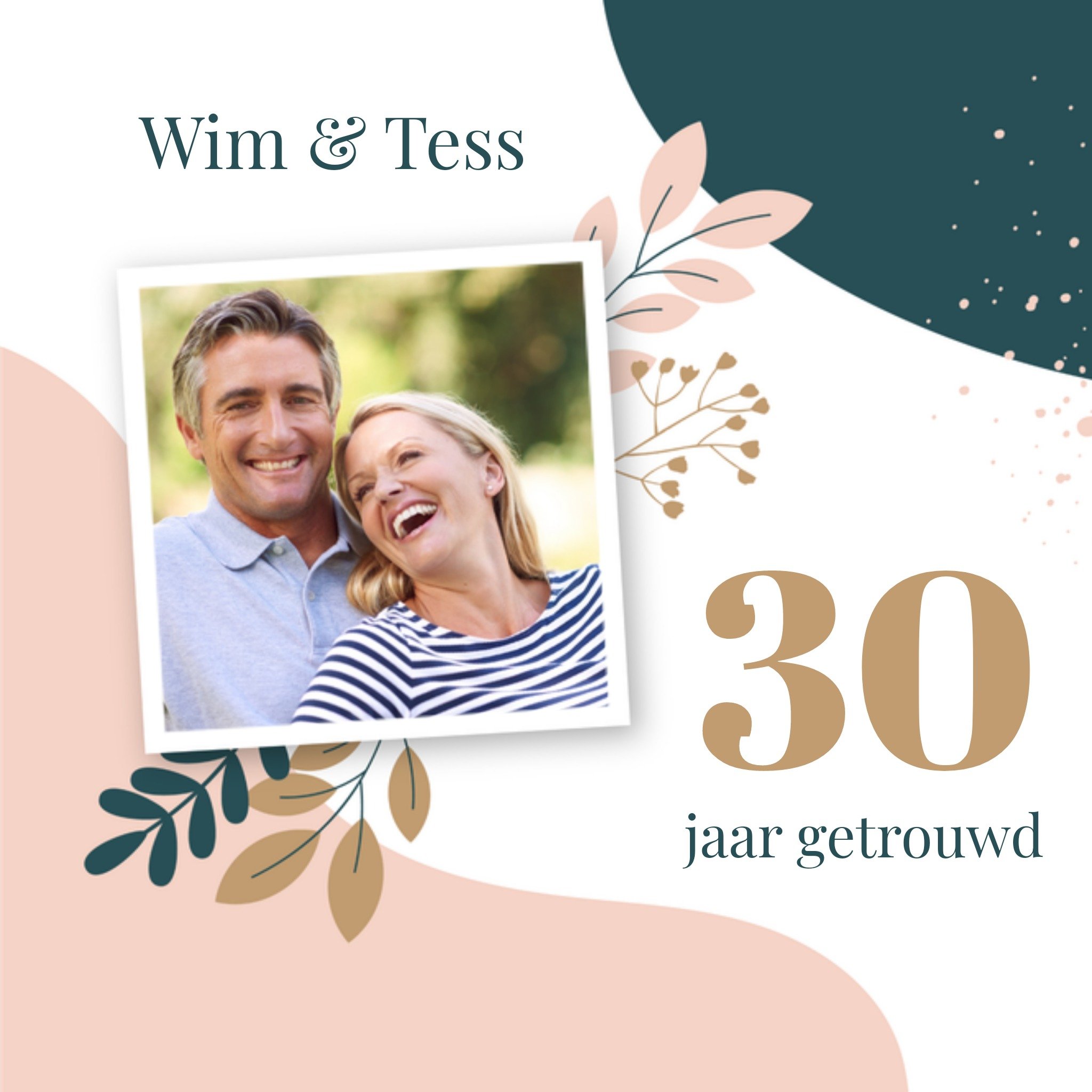 Papercute Huwelijkskaart Jubileum 30 jaar getrouwd Vierkant