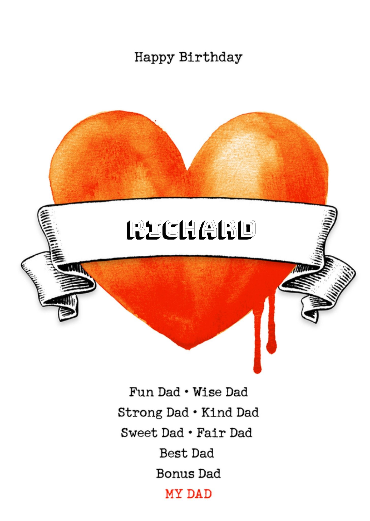 Verjaardag Hart Aquarel Kaart Bright Spot