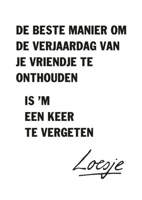 Loesje | Verjaardagskaart | Sorry | Vriendje